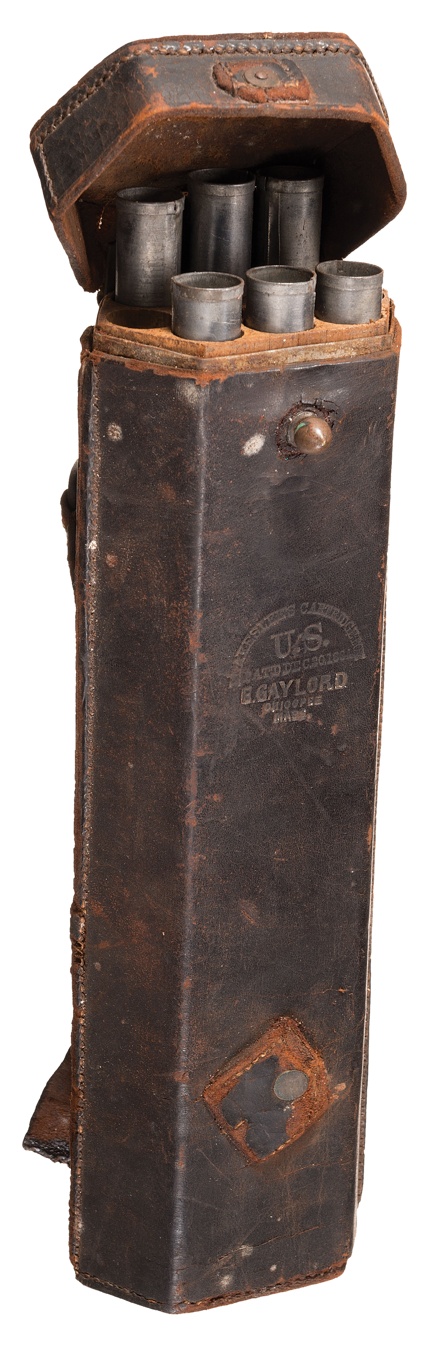 Civil War TenTube Blakeslee Cartridge Box for a Spencer Carbine Rock