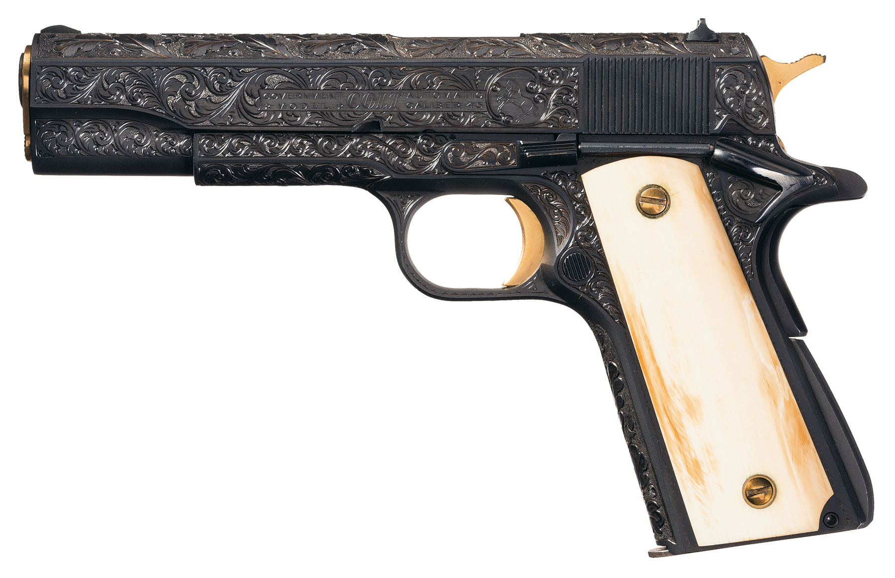 Joe Condon Engraved and Gold Inlaid Colt Government Model Pistol | Rock ...