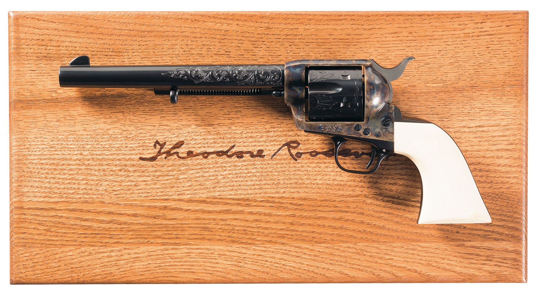 Cased Engraved T Roosevelt Colt Single Action Revolver Rock Island Auction 5204