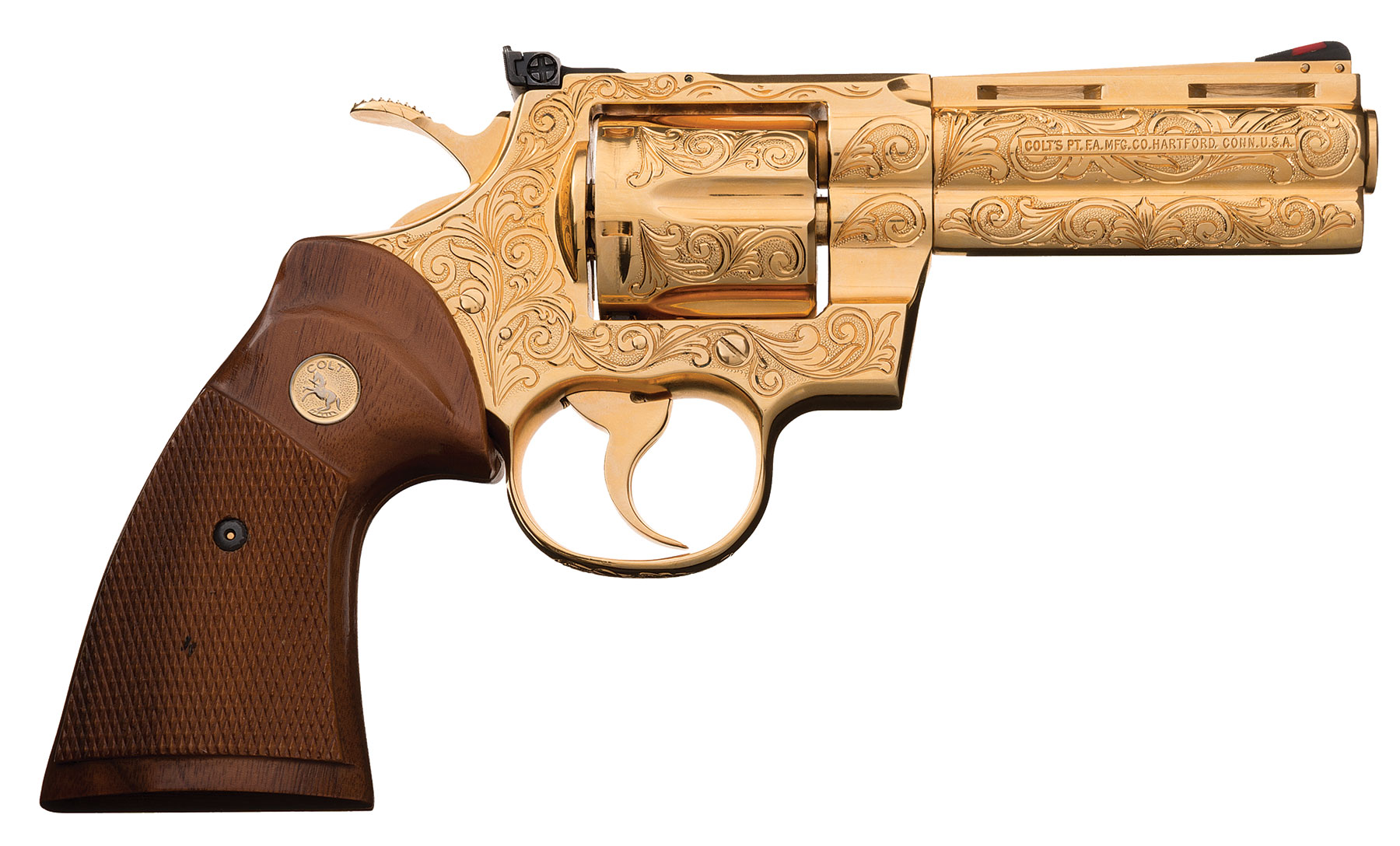 Colt Python Revolver Tom Hartliep Engraved And Gold Plated Rock Island Auction