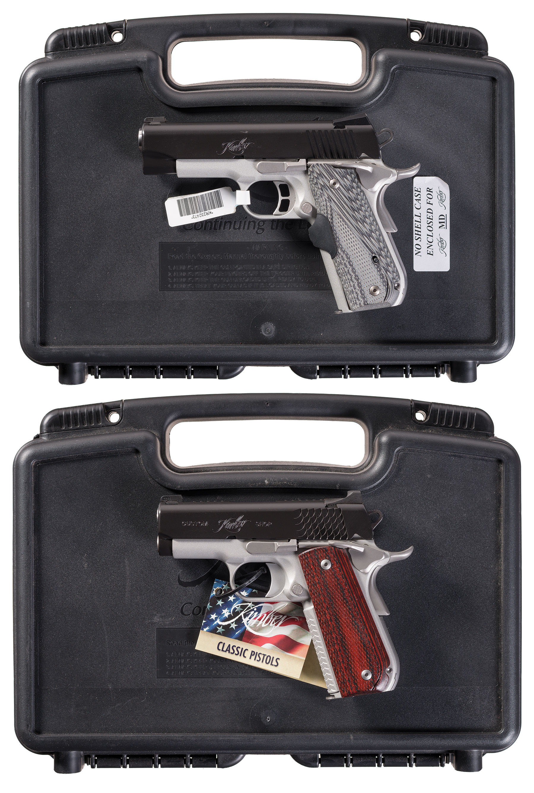 Two Kimber SemiAutomatic Pistols with Cases Rock Island Auction