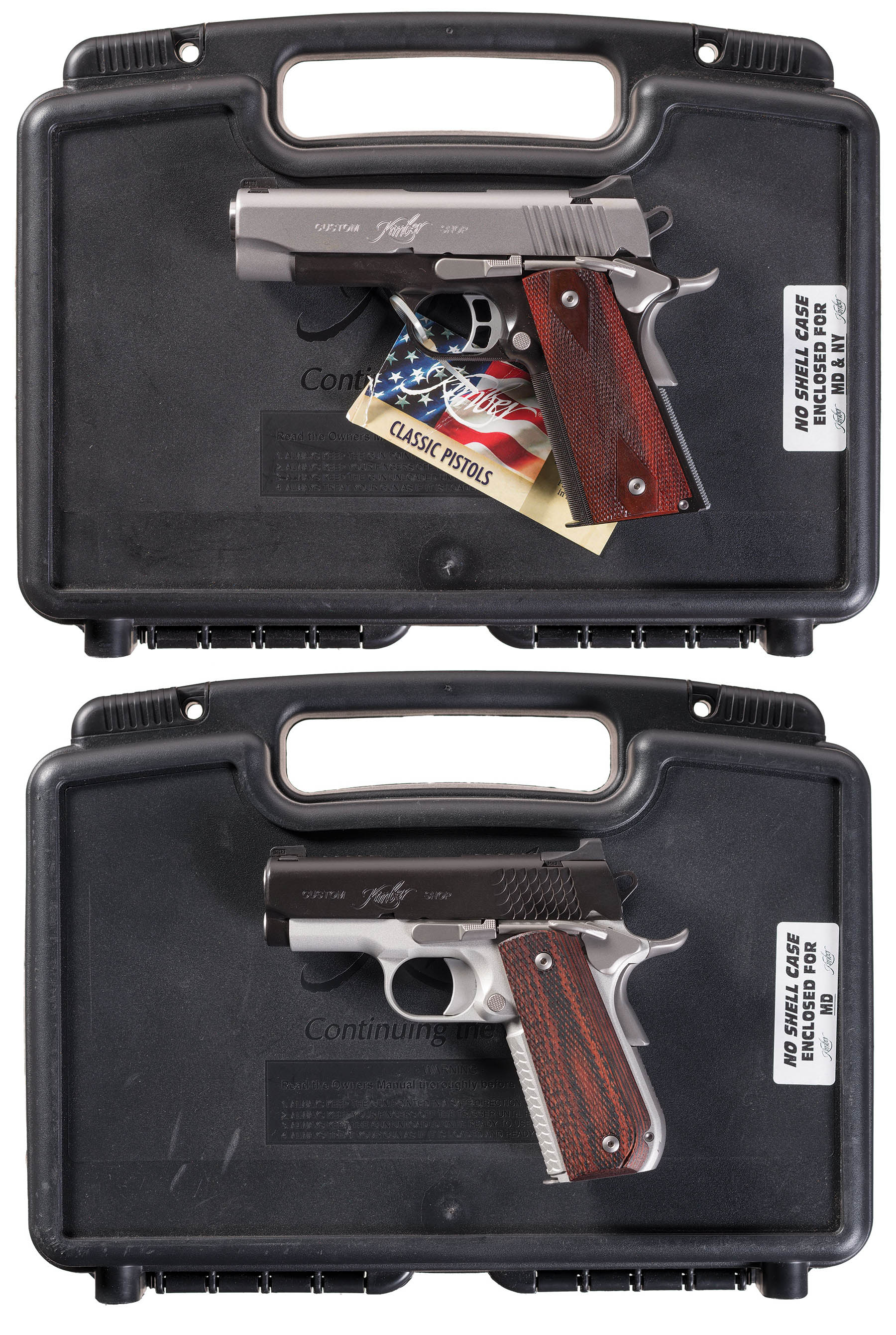 Two Kimber SemiAutomatic Pistols with Cases Rock Island Auction