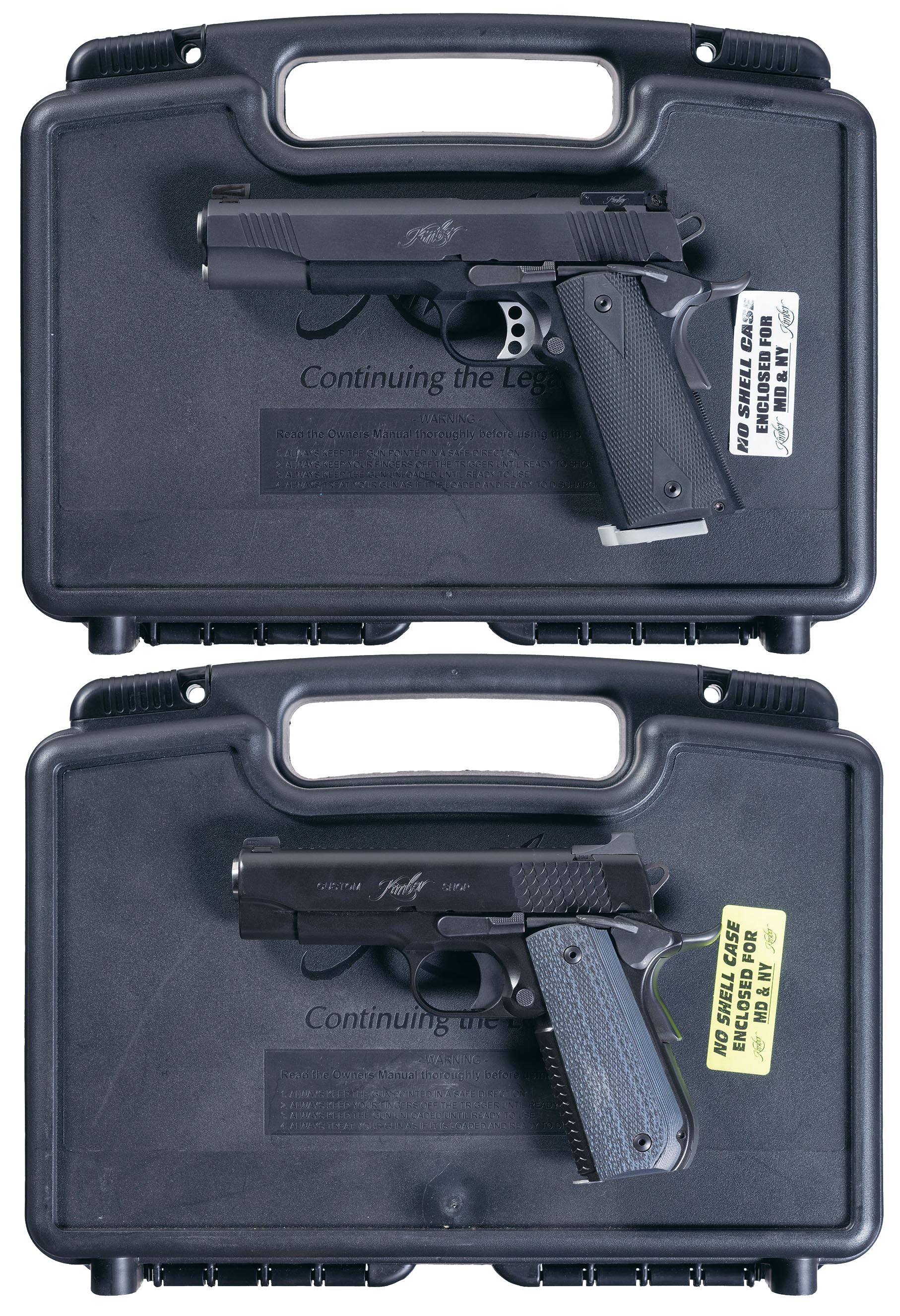 Two Kimber SemiAutomatic Pistols with Cases Rock Island Auction