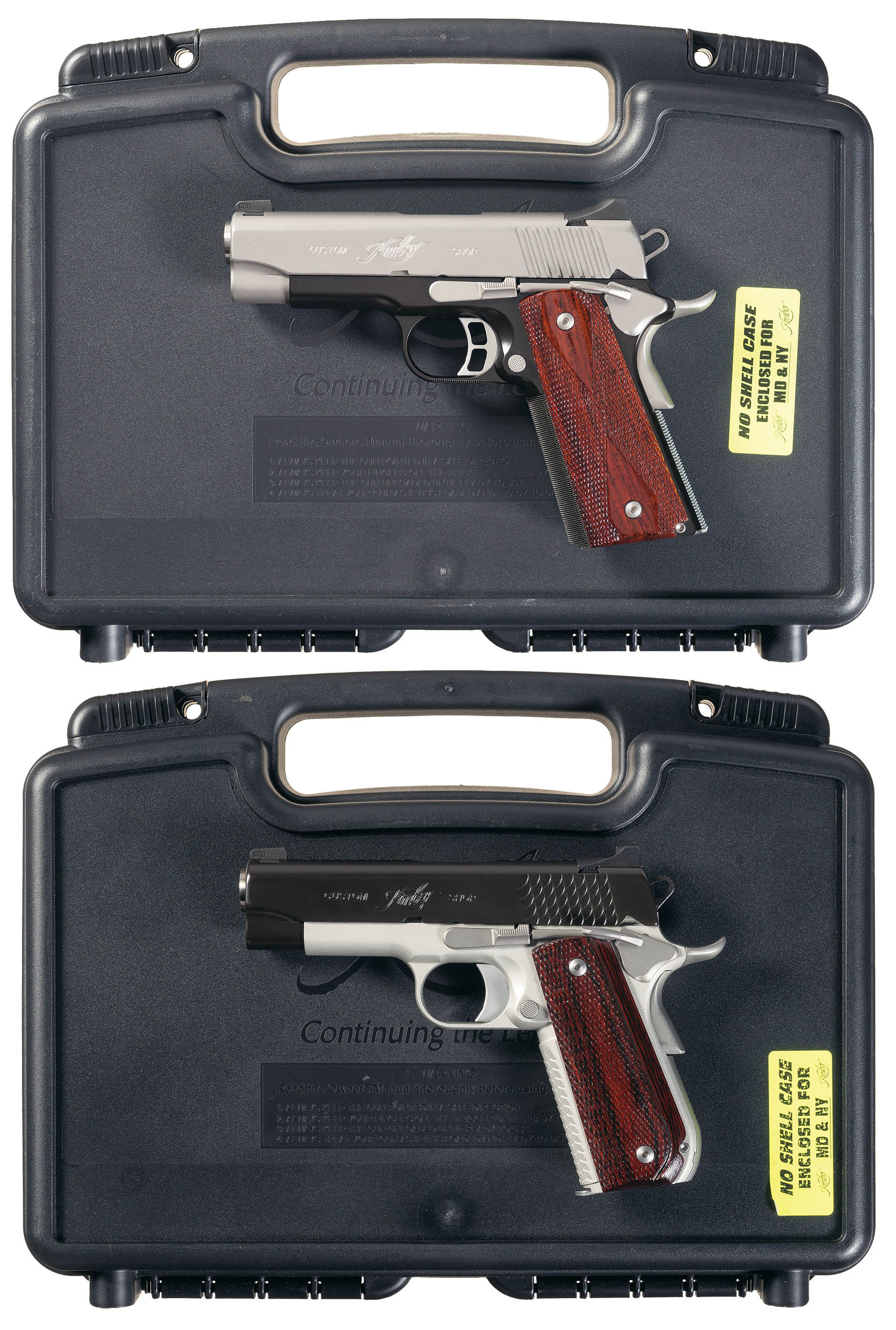 Two Kimber SemiAutomatic Pistols with Cases Rock Island Auction