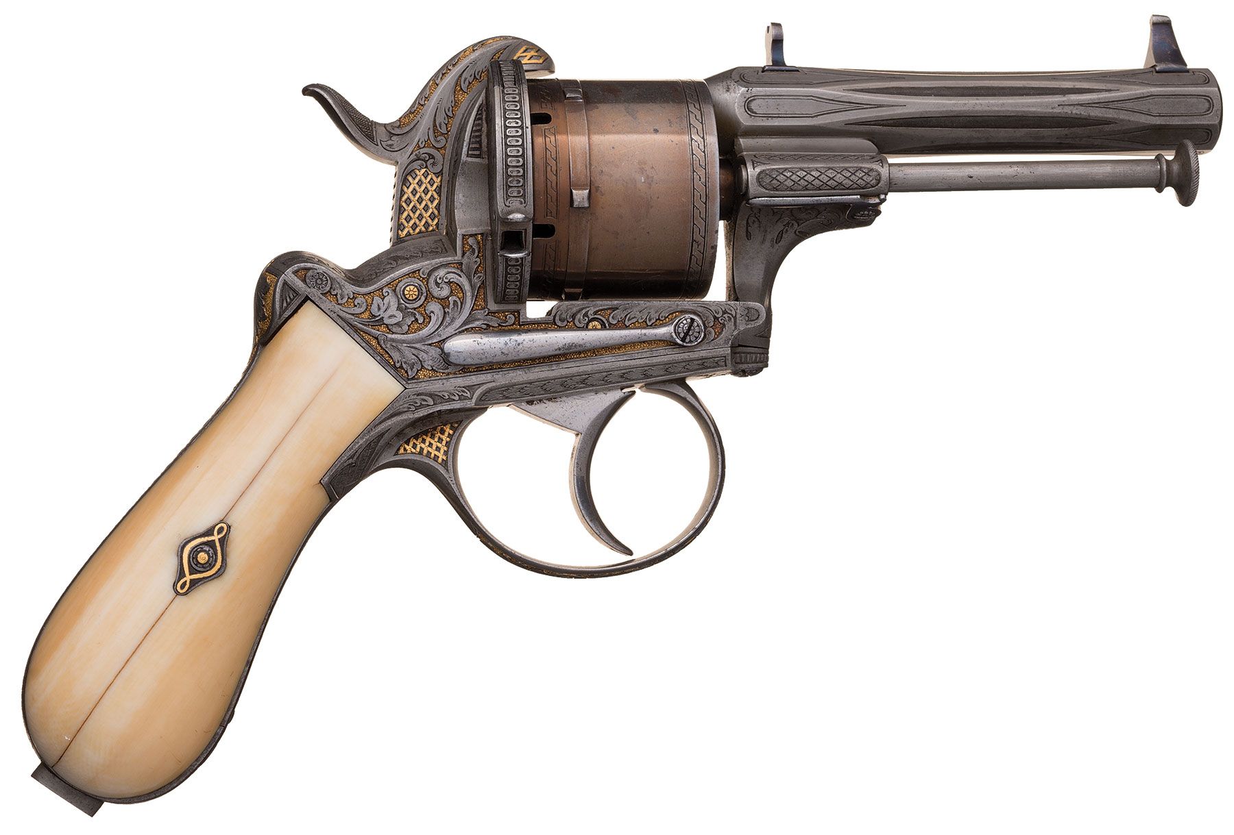 Lebeda Double Action Pinfire Revolver Rock Island Auction 9254