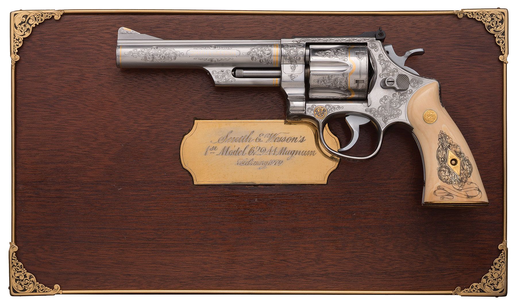 は*る様 SMITH MARRYAT MR7 彫金 Engraving Arab Gold Inlaid Smith & Wesson Model 629 Double Action Revolver