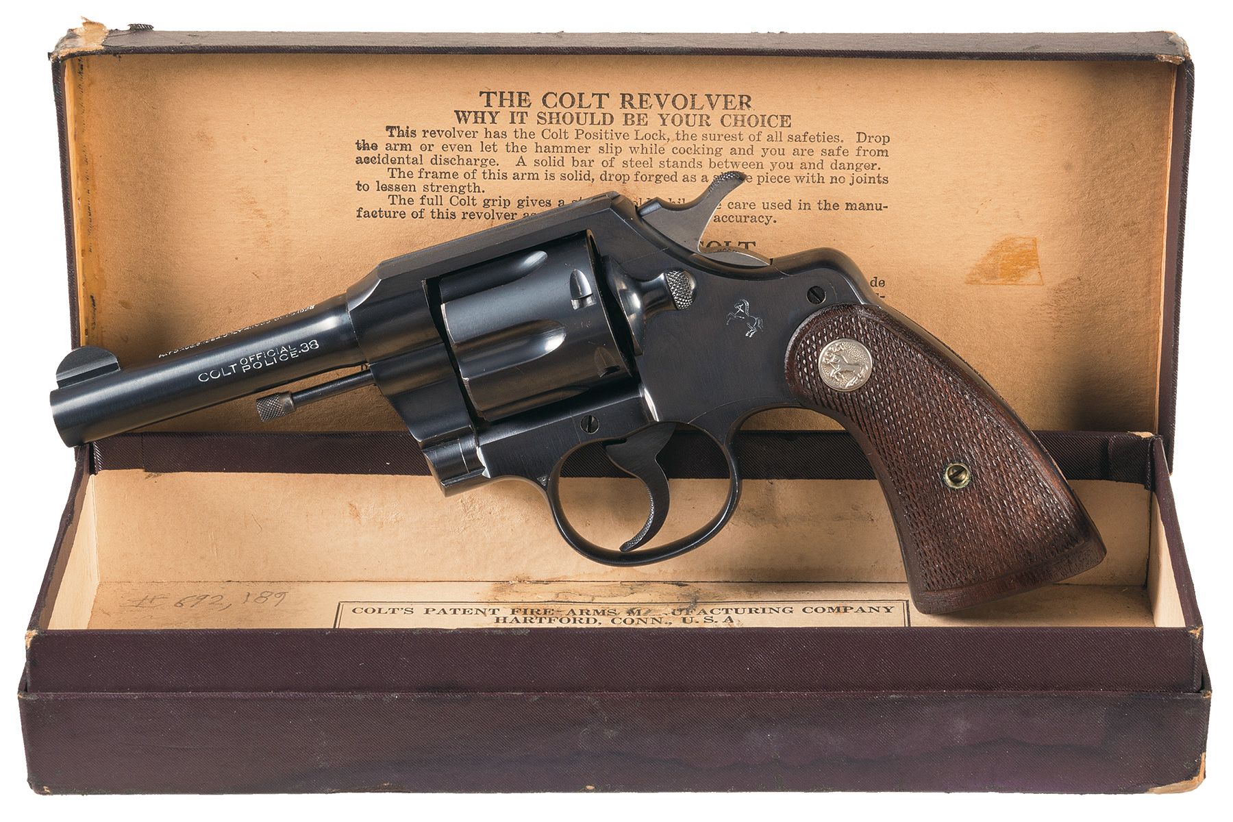 Excellent Colt Official Police Double Action Revolver With Box Rock Island Auction 7598