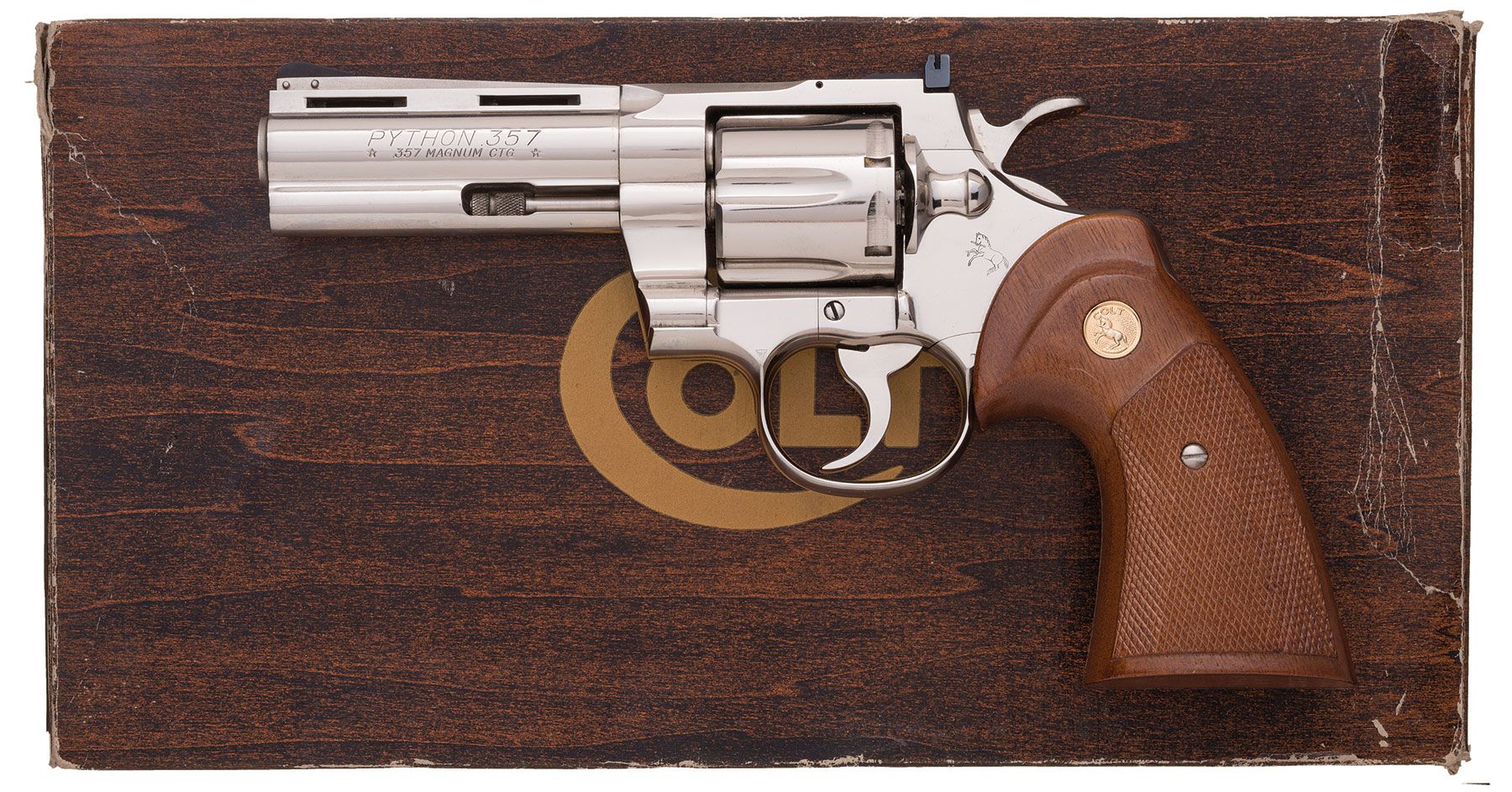Desirable Nickel Colt Python Double Action Revolver with Box | Rock ...