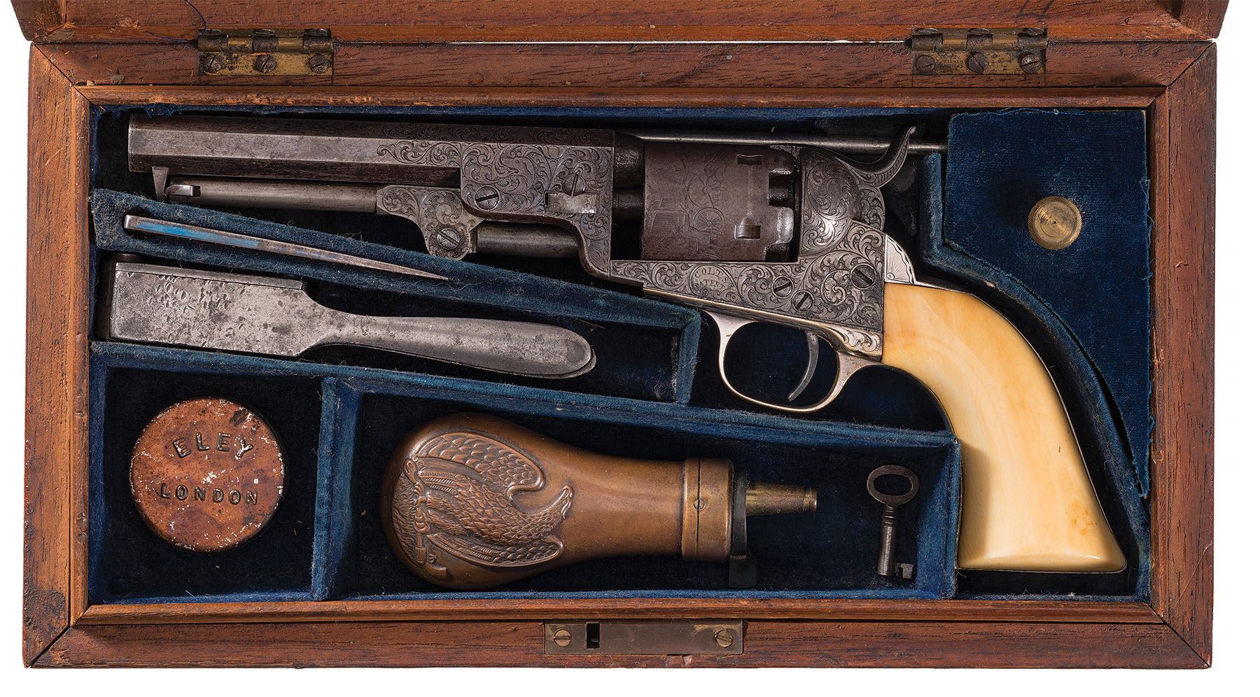 Cased Factory Engraved Colt Model 1849 Pocket Revolver | Rock Island ...