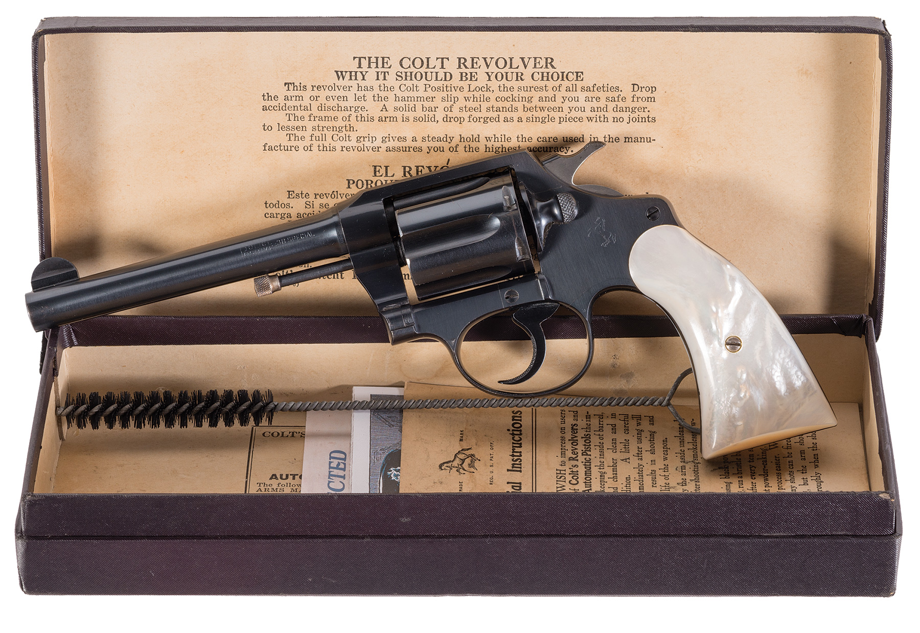 Pre War Colt Police Positive Speical Revolver Pearl Grips And Box Rock Island Auction 9580