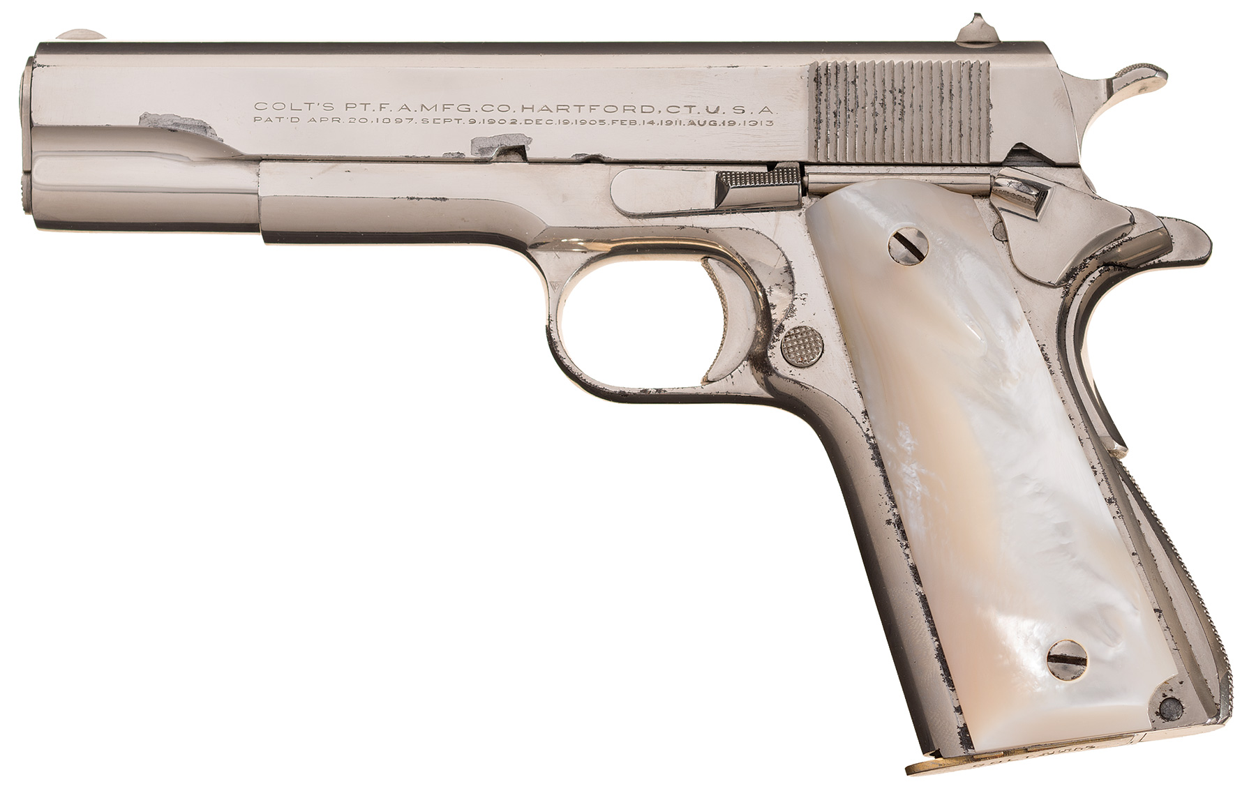 アウトレット自作Dirty Little Secret MkI/シルバー Pre-War Colt Super 38 Pistol with Nickel Finish | Rock Island Auction