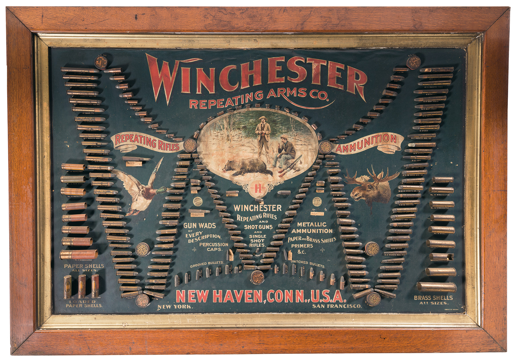 Winchester 'Double W' Ammunition Display Board Rock Island Auction