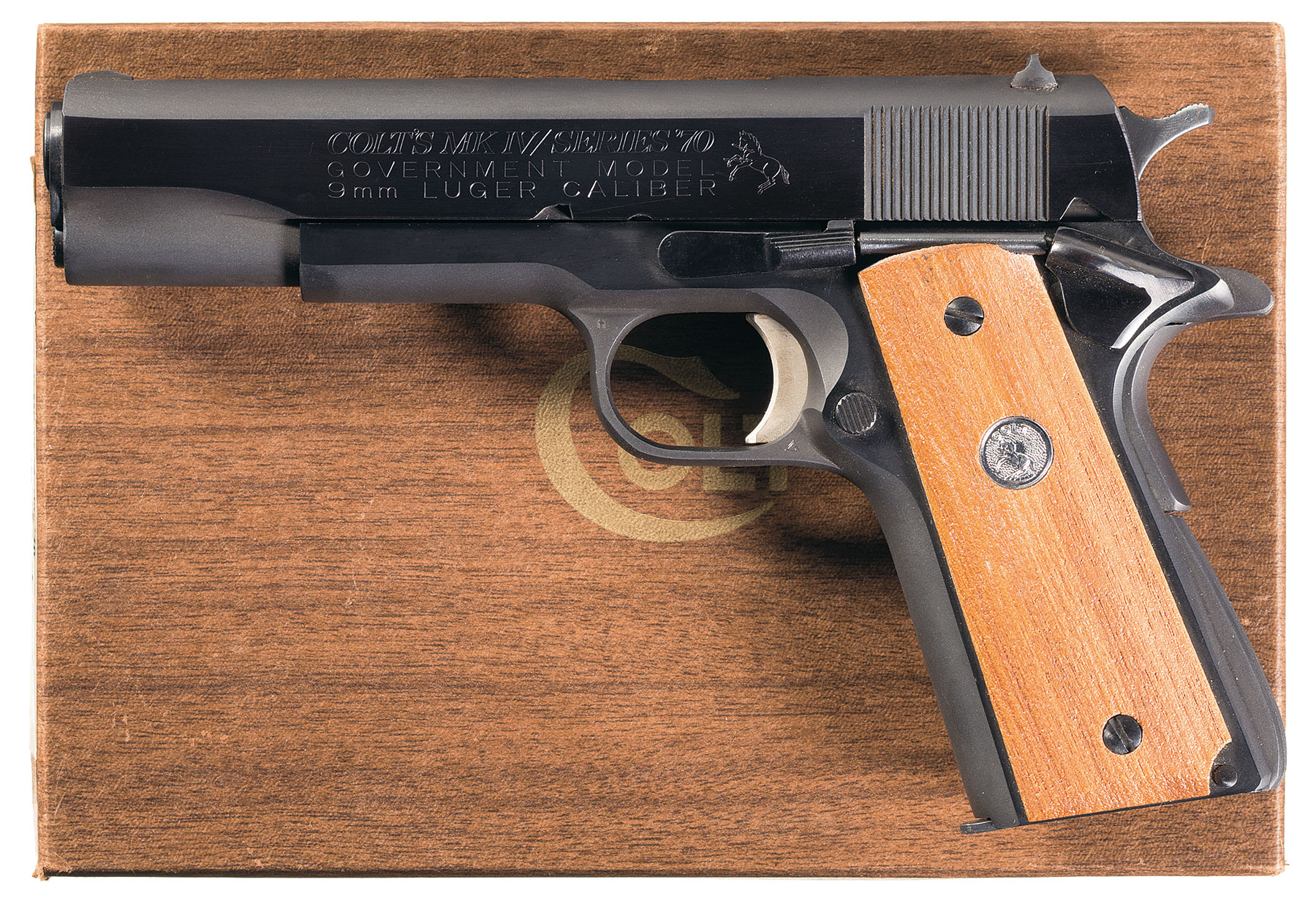 Colt Mark IV Government Model Pistol in 9mm Luger with Box.