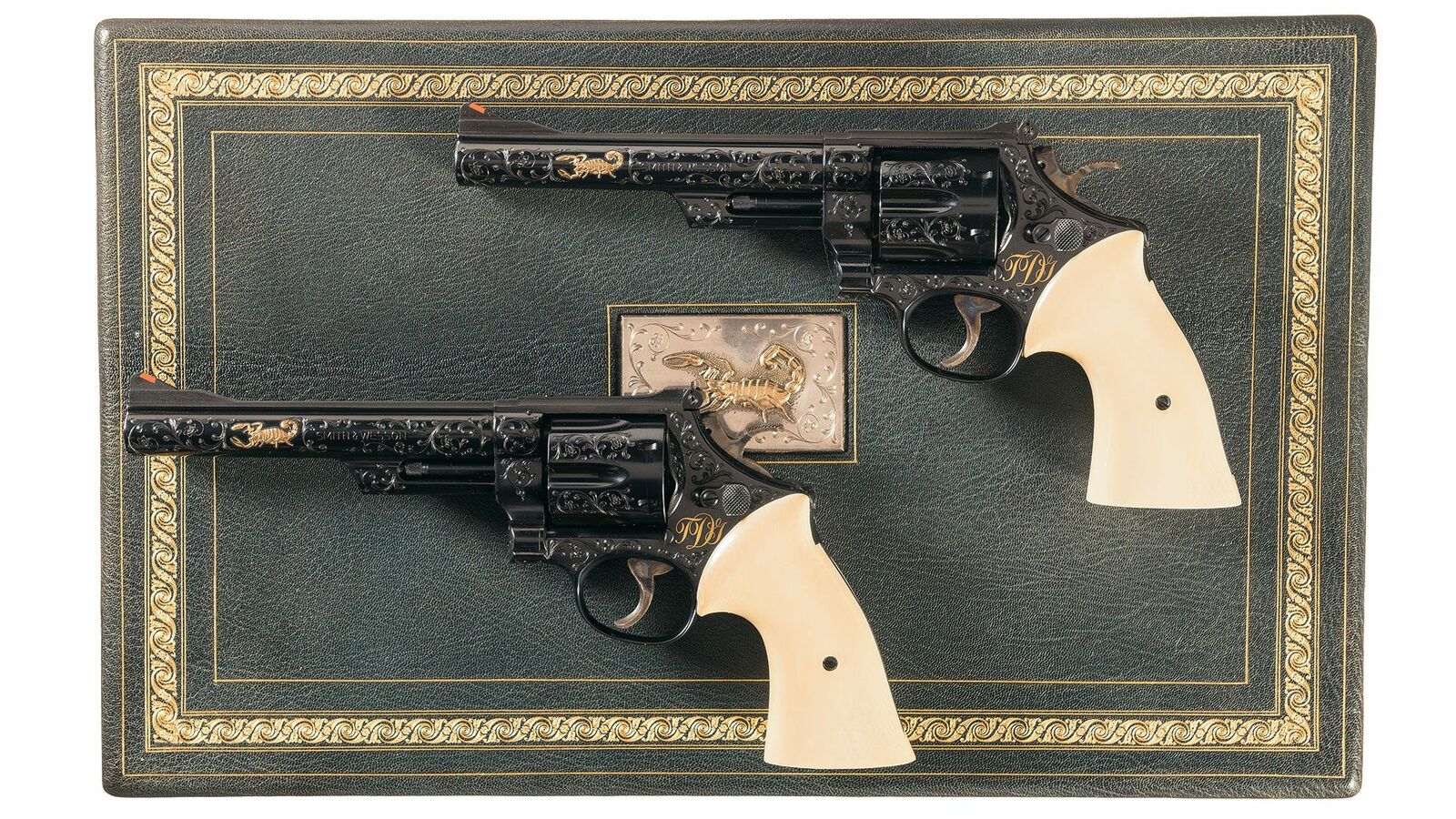 A. White Engraved S&W Model 29-2 Revolvers for T. Daghistani