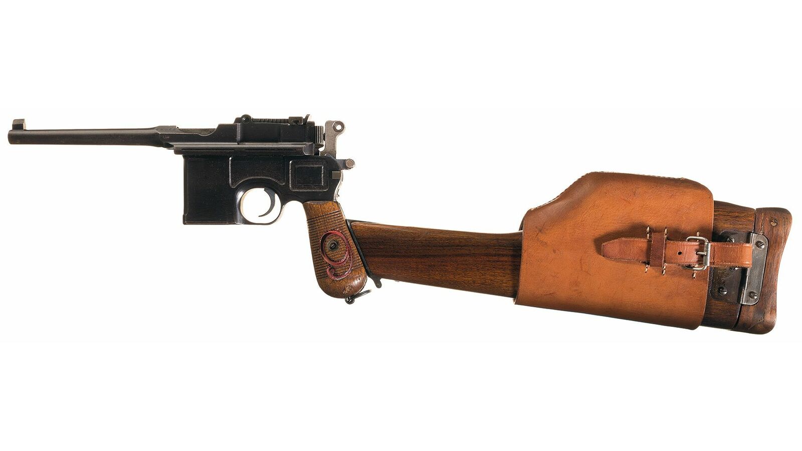 Mauser Model 1896 Broomhandle Red Nine Semi Automatic Pistol Rock Island Auction 5654