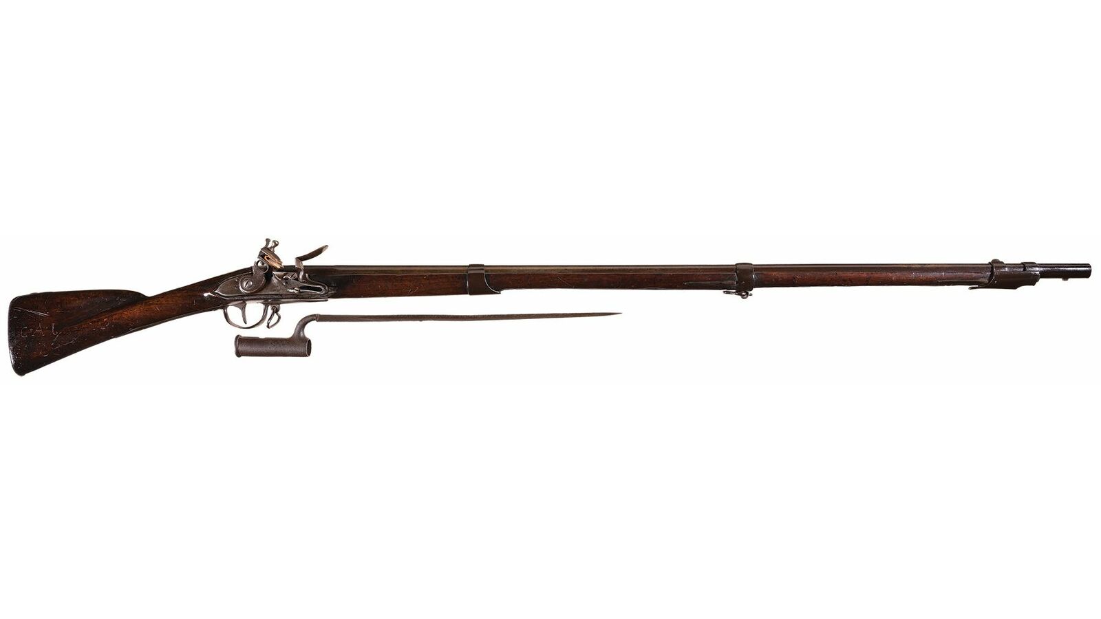 Revolutionary War French Pattern Flintlock Musket with Bayonet | Rock ...