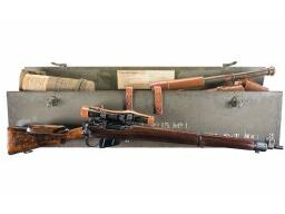 Enfield No4 MkI T Sniper Rifle Scope .303 British Bolt Action Wood