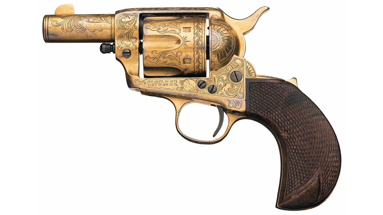 Engraved 1st Gen Colt SAA, Sheriff Barrel, Bird's Head Grip | Rock