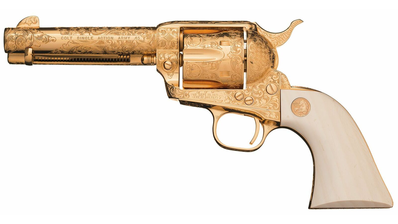 Engraved And Gold Plated Colt Single Action Army Revolver Rock Island Auction 7668