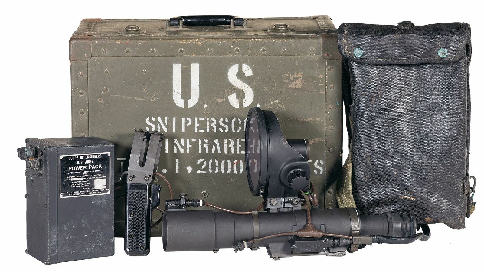 U.S. Army American Optical Co. M3 Infrared Sniper Scope w/Chest