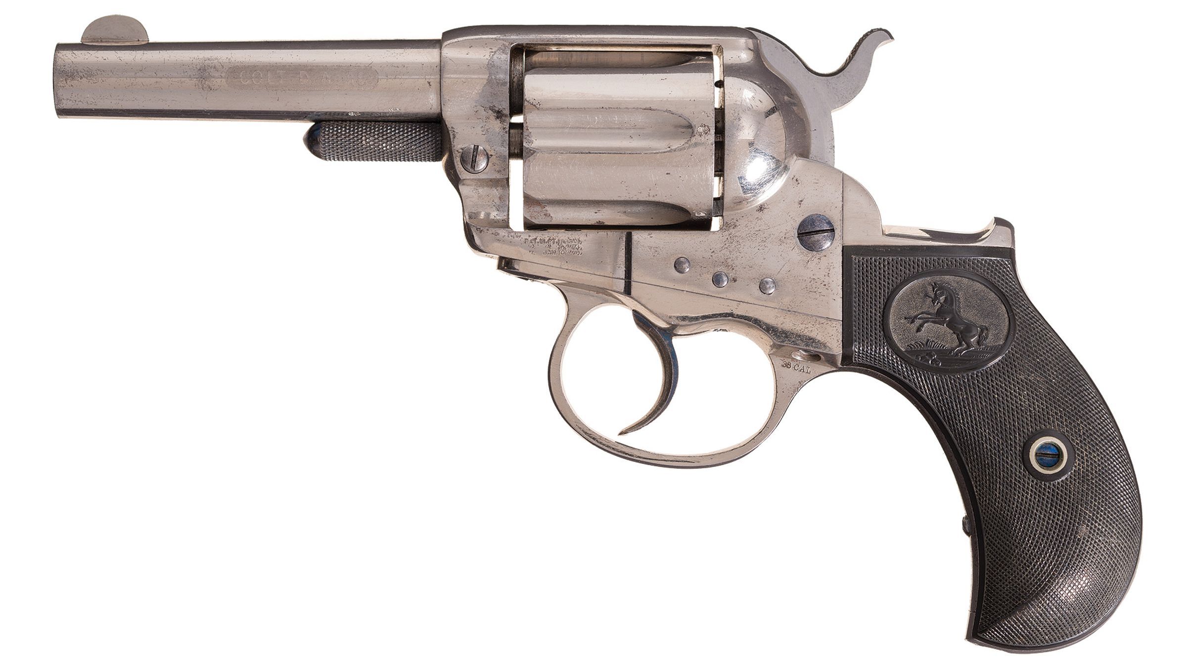 Lot 1339: Etched Panel Colt Sheriff's Model 1877 Lightning RevolverLot 1339: Etched Panel Colt Sheriff's Model 1877 Lightning Revolver