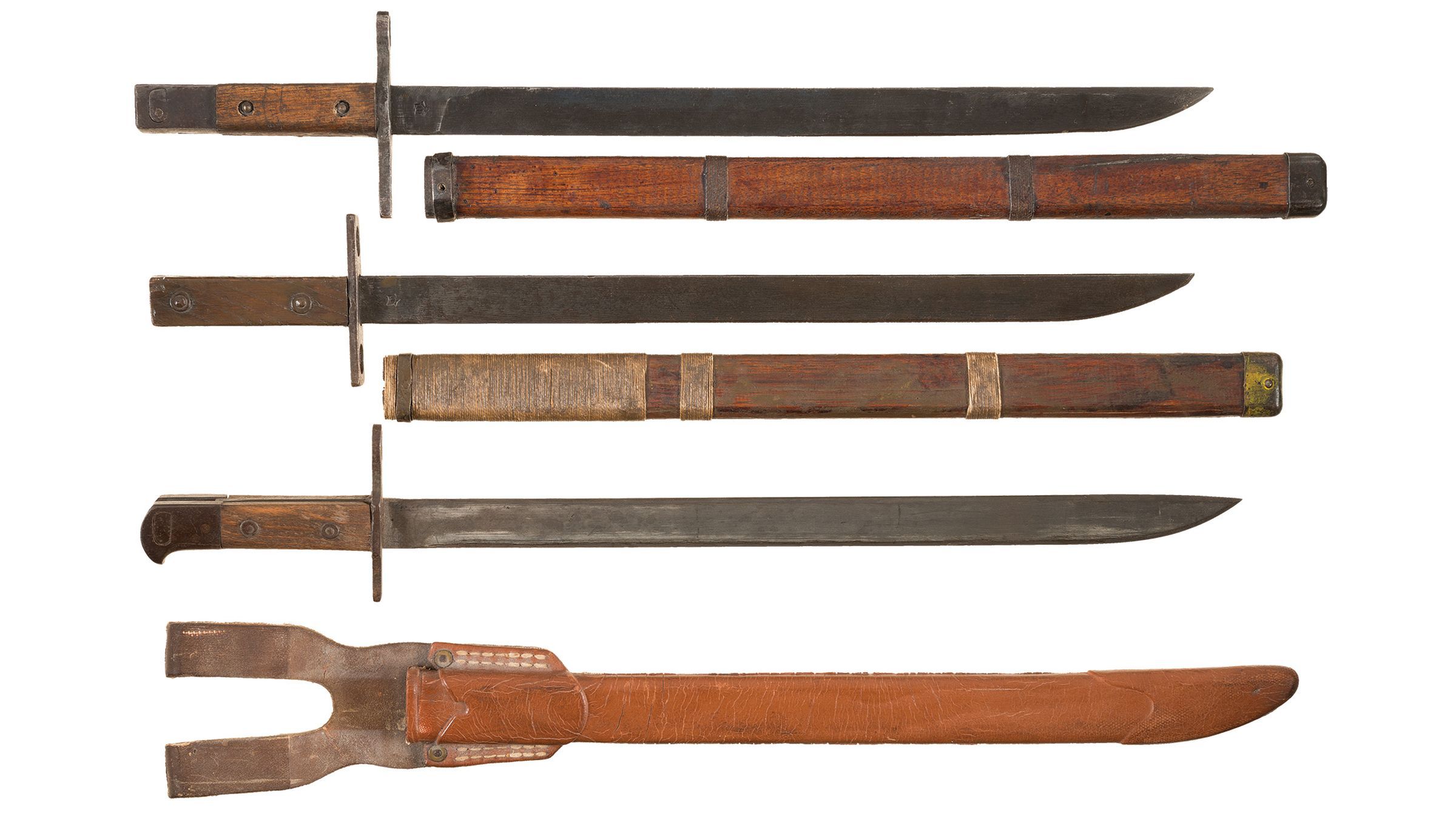 Three Japanese 'Last Ditch' Bayonets with Sheaths | Rock Island