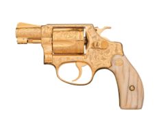 Engraved and Gold Plated Smith & Wesson Model 36 Revolver