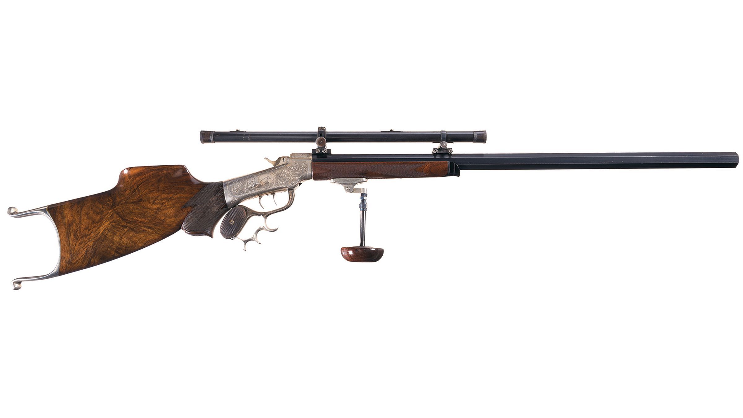 Engraved Marlin-Ballard Schuetzen Rifle with Scope | Rock Island Auction