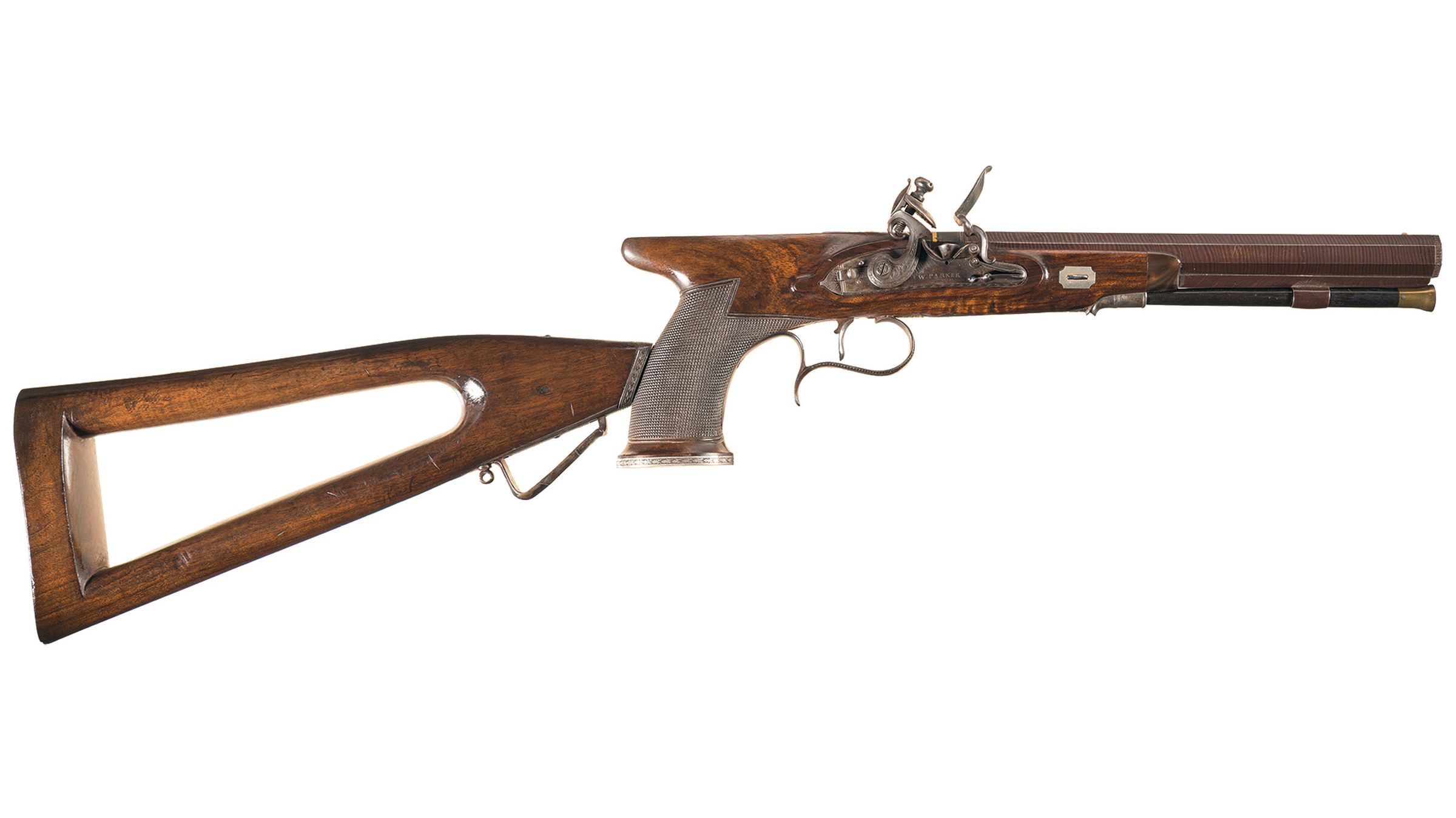 W. Parker Saw-Handled Flintlock Pistol with Detachable Buttstock | Rock ...