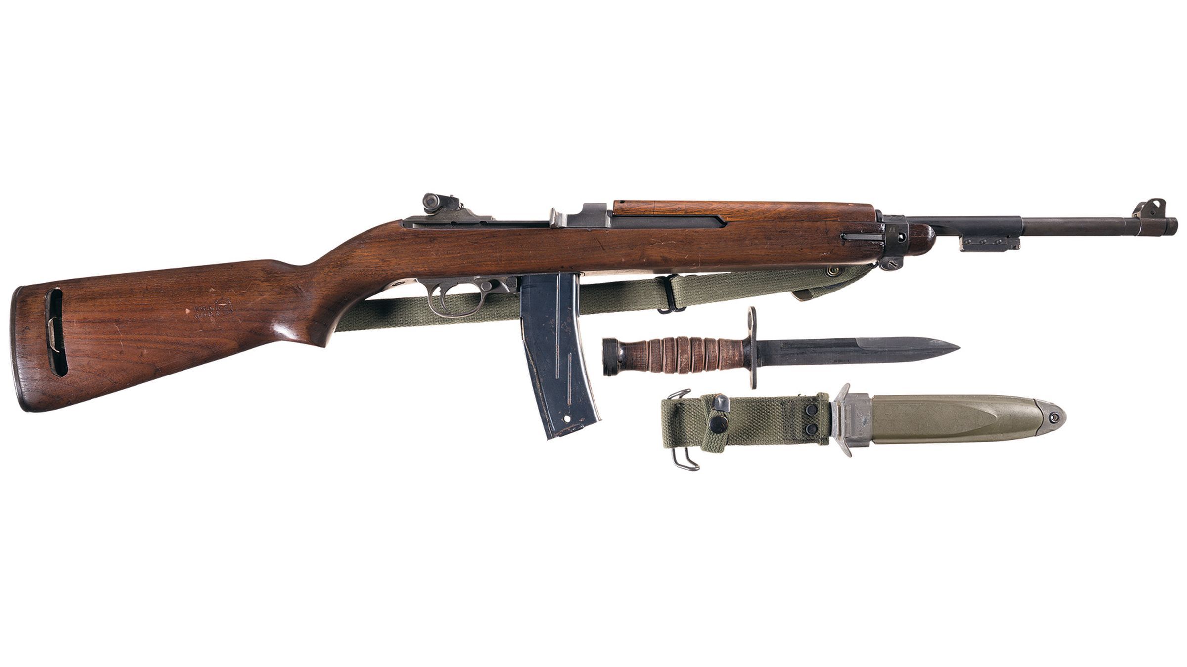 U.S. Winchester M1 Semi-Automatic Carbine with Two Extra Magazines and a Ba...