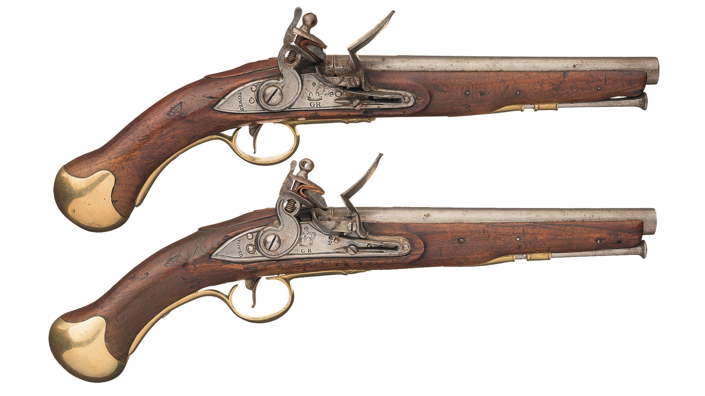 Two British 1756/77 Sea Service Pattern Flintlock Pistols | Rock Island ...