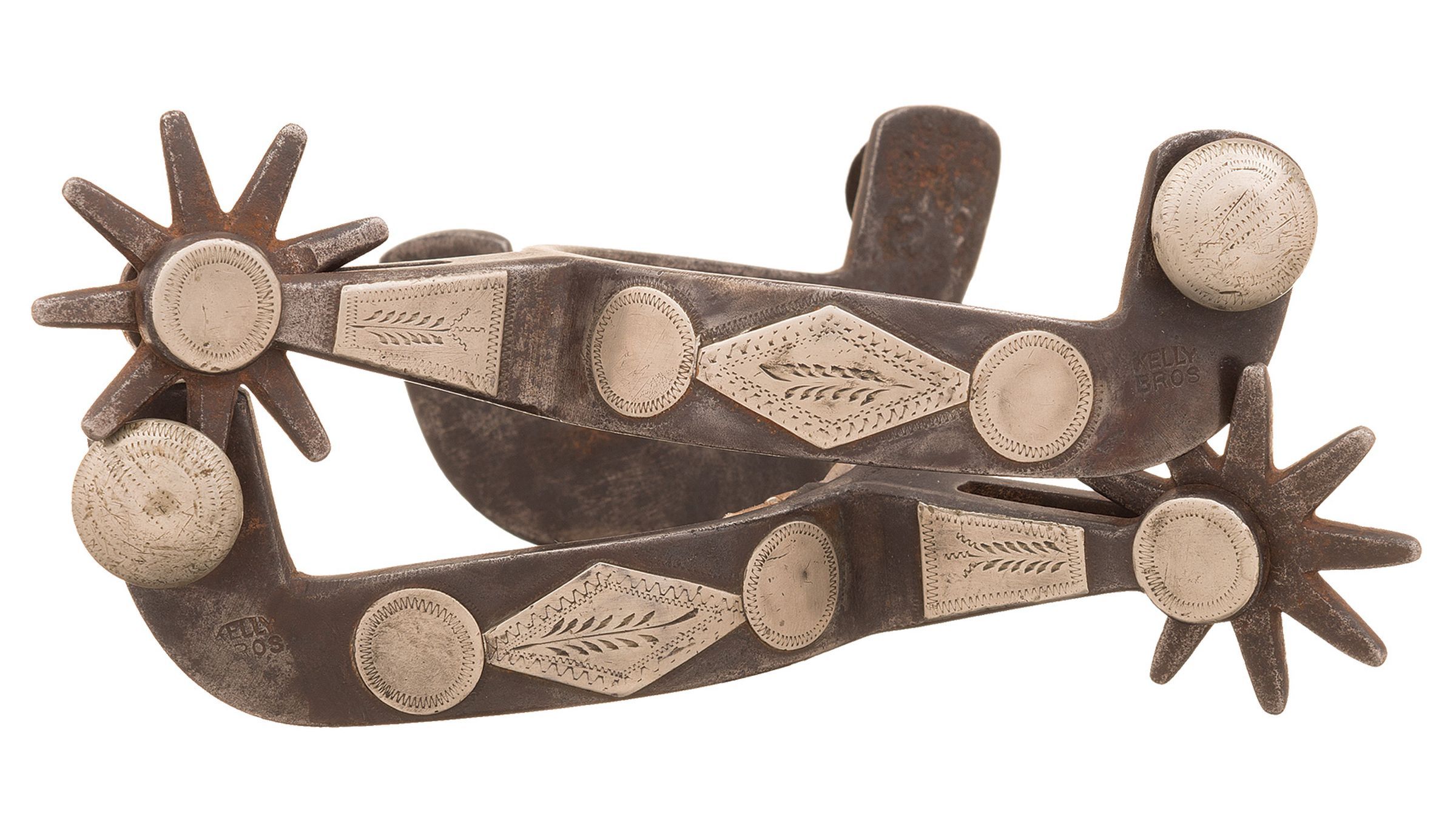 Kelly Bros. Single Mounted No. 218 'Sutton Special' Spurs Rock Island