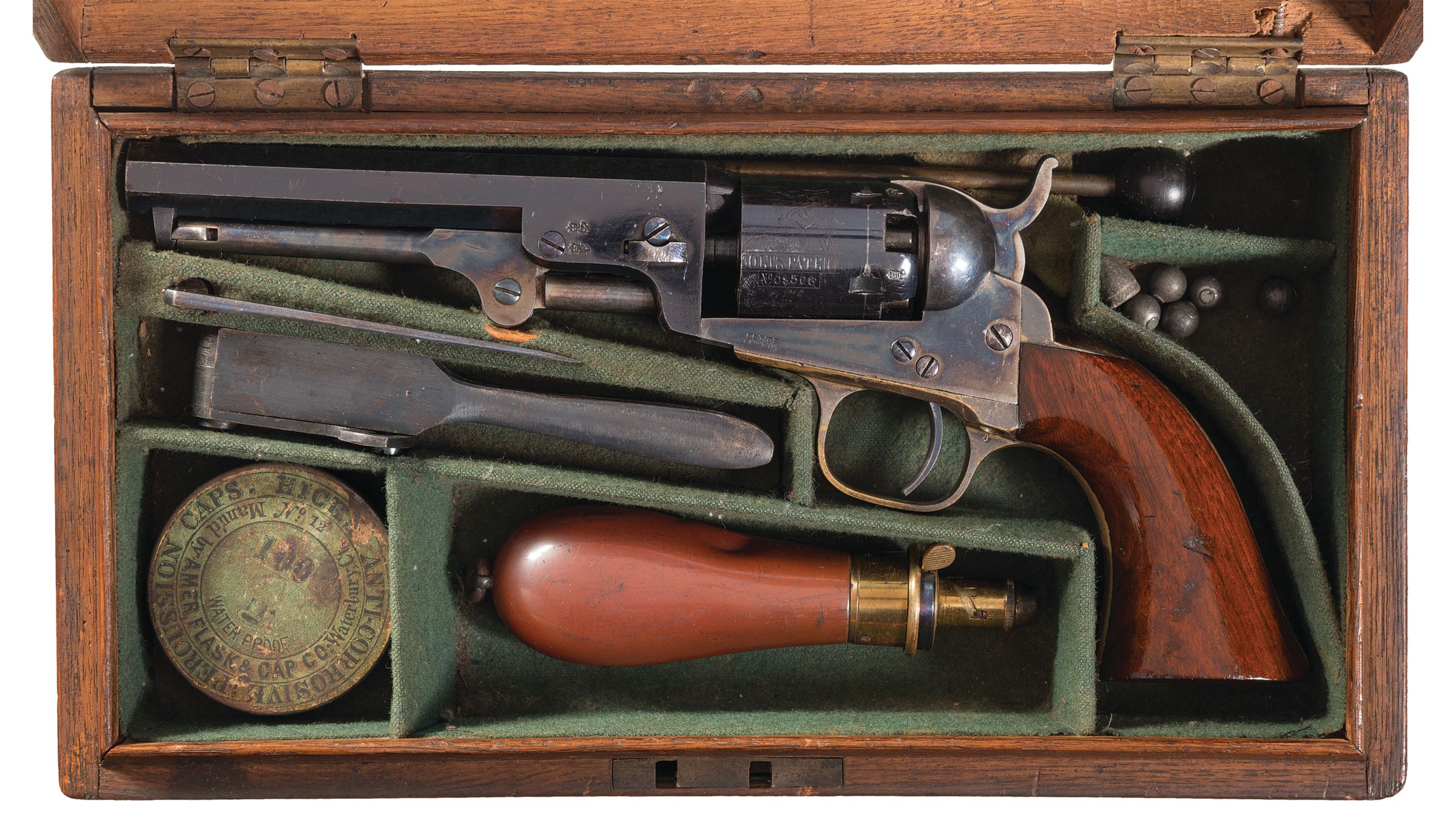 Cased Colt Model 1849 Pocket Revolver With London Proofs 