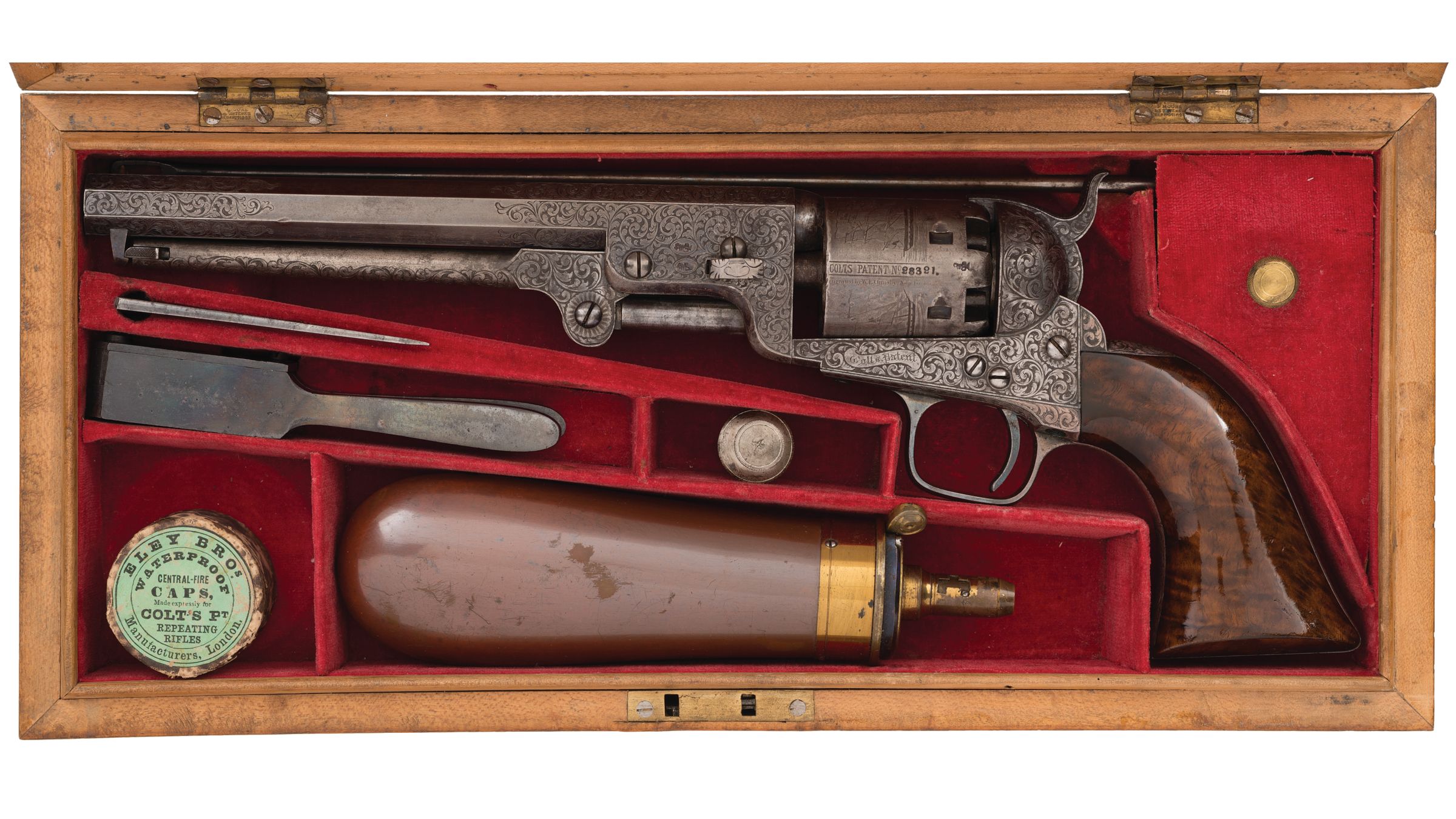 Cased Factory Engraved Colt London Model 1851 Navy Revolver | Rock ...