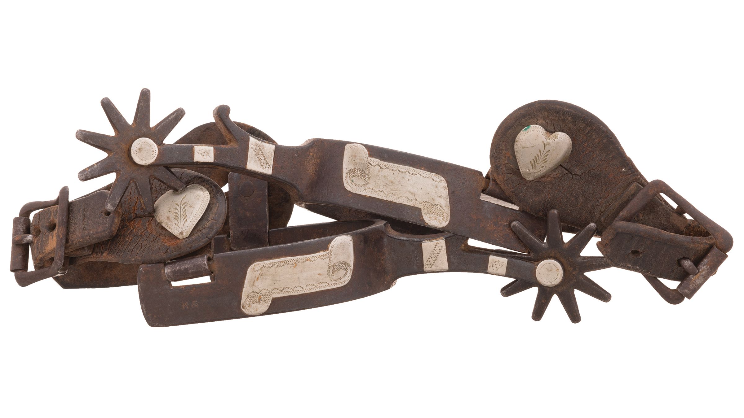 Rare and Desirable 'K&C' Marked Kelly No. 72 Pattern Spurs Rock