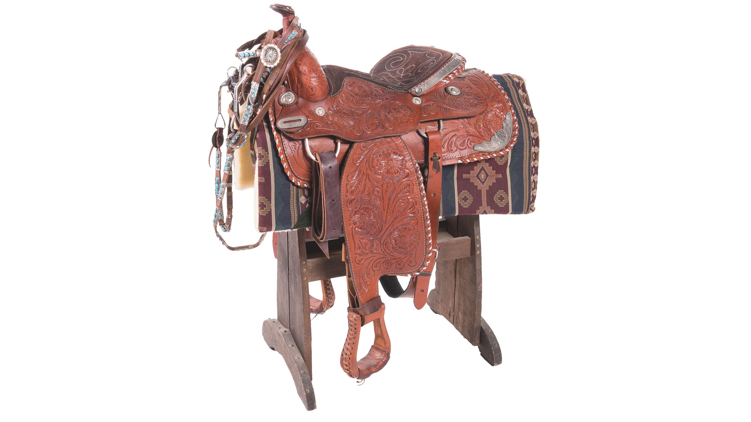 Extensively Embellished Western Show Style Saddle and Tack Rock