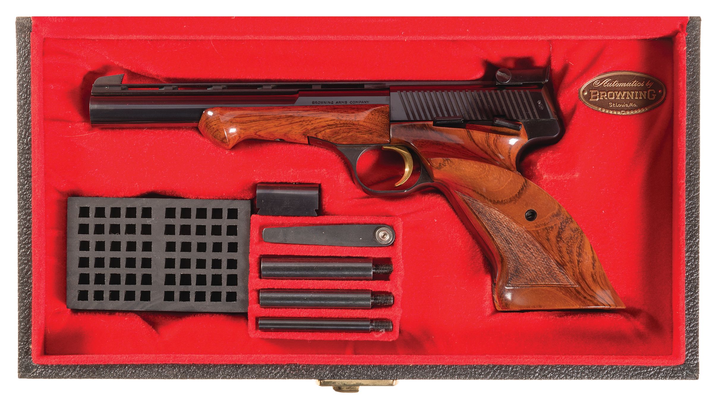 Cased Belgian Browning Medalist Semi Automatic Target Pistol Rock Island Auction 6543