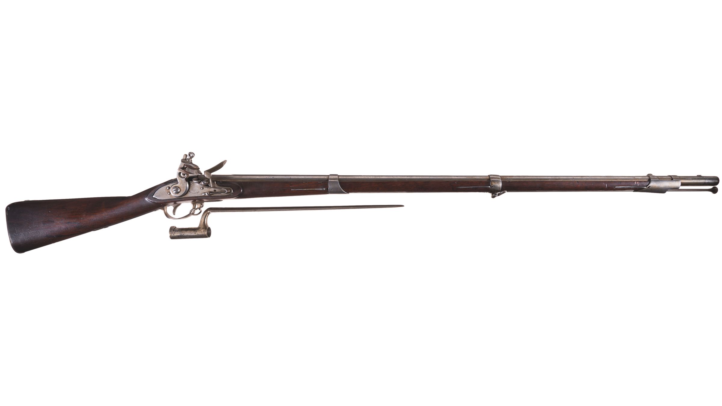1810 Dated U.S. Springfield M1795 Flintlock Musket w- Bayonet