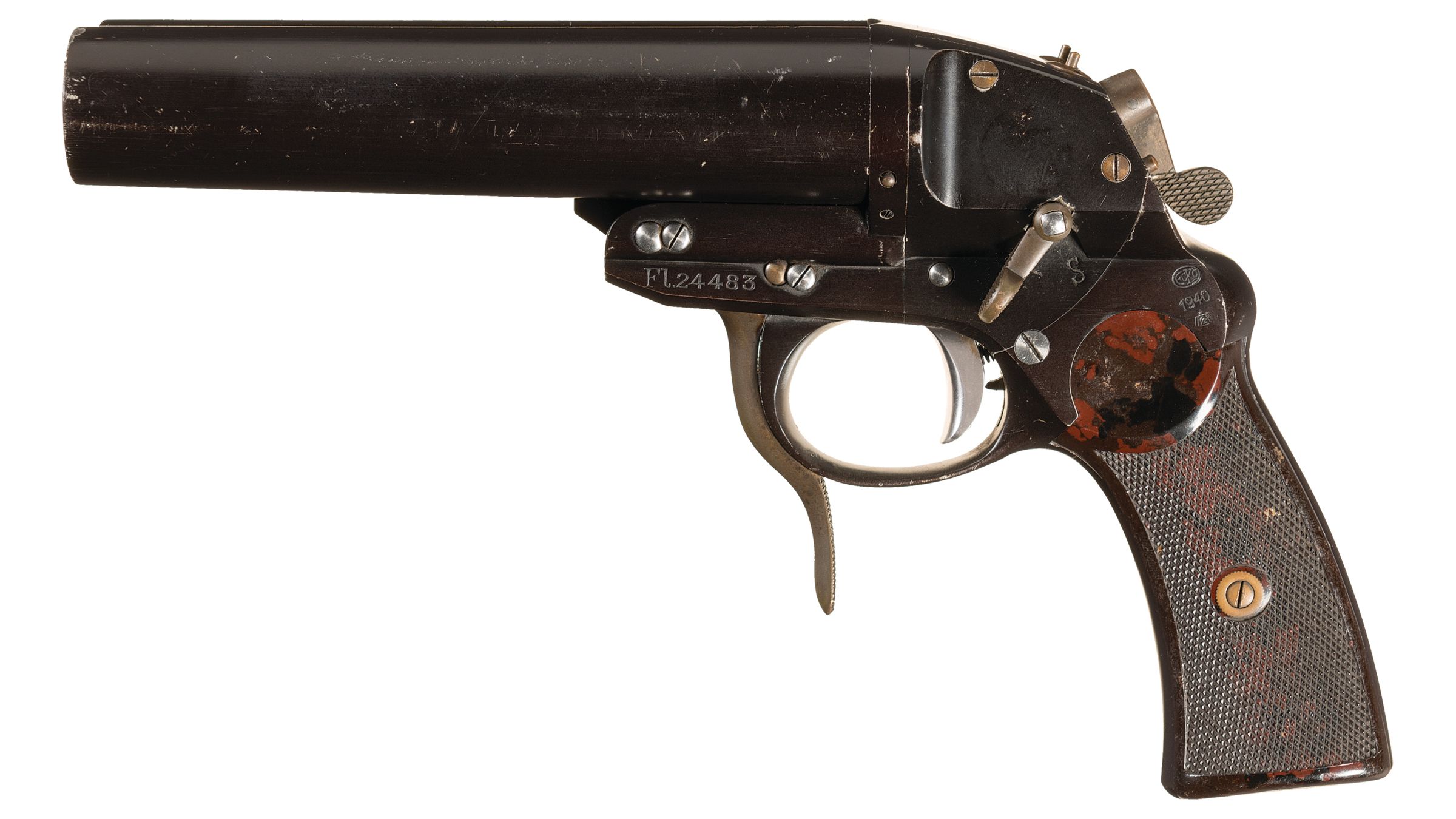 Excellent World War II Nazi Double Barrel Flare Pistol | Rock Island ...