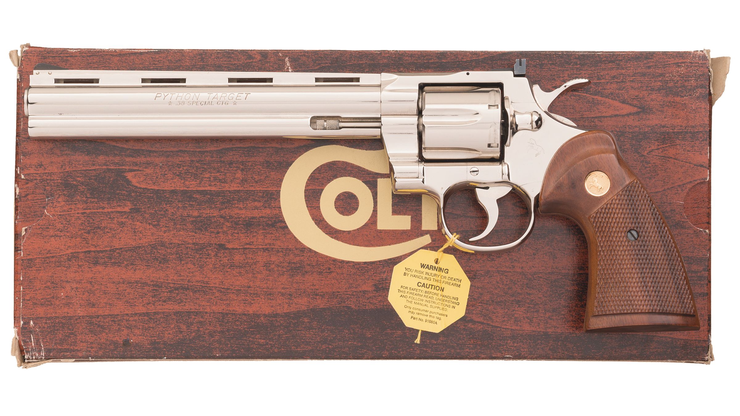 Nickel colt python target double action revolver with box rock island