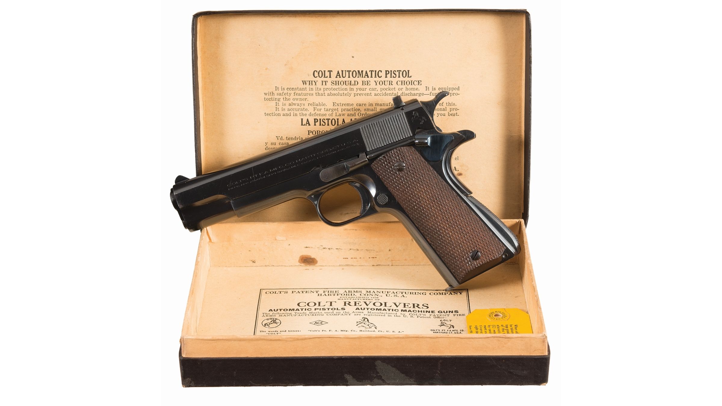 Pre-World War II Colt Ace Semi-Automatic Pistol with Box | Rock Island ...