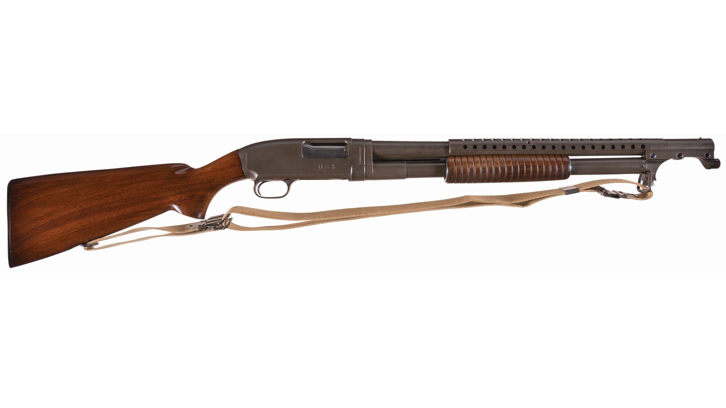 Wwii U S Parkerized Winchester Model 12 Trench Shotgun