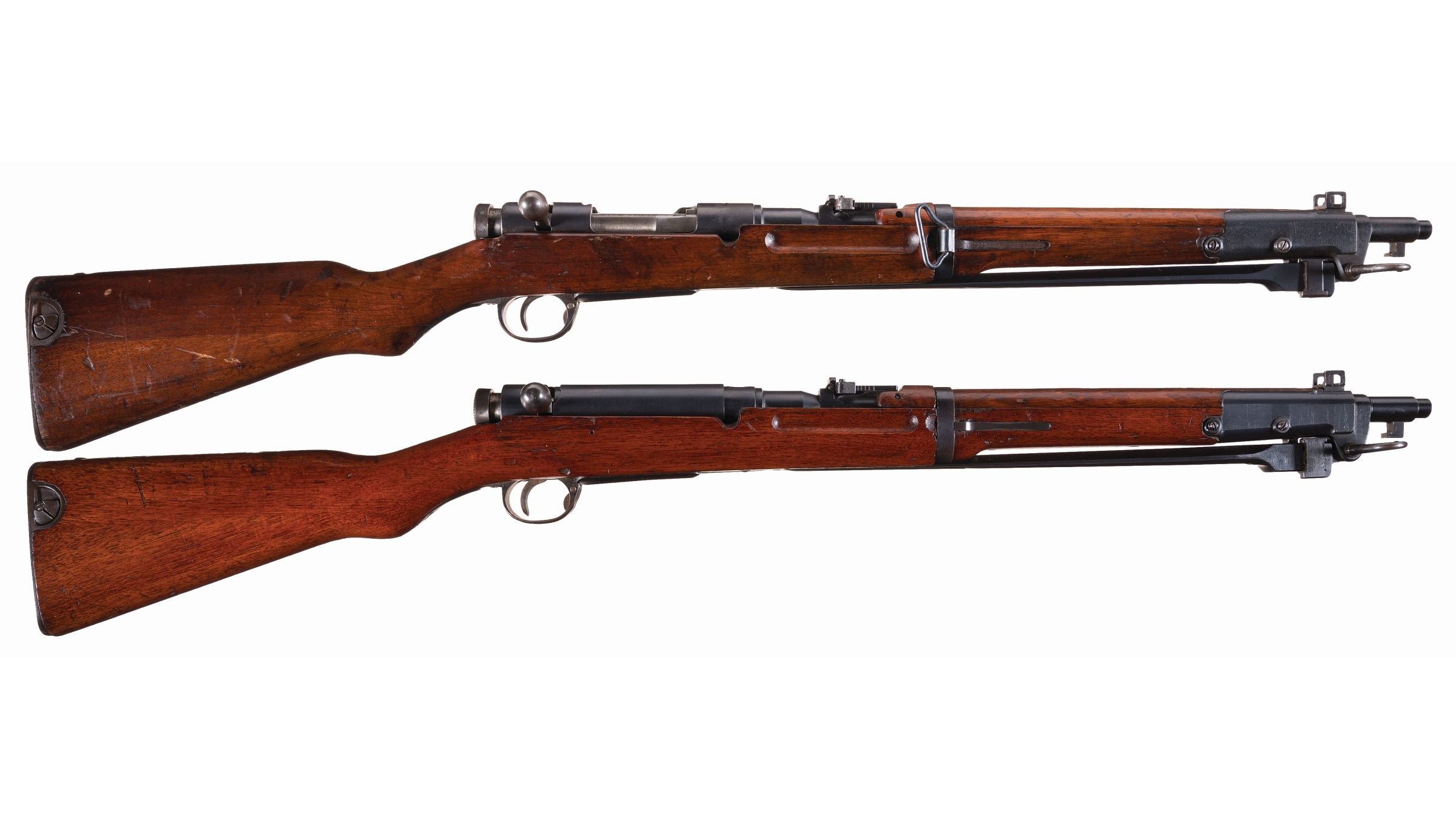 Two World War II Japanese Bolt Action Carbines with Bayonets | Rock