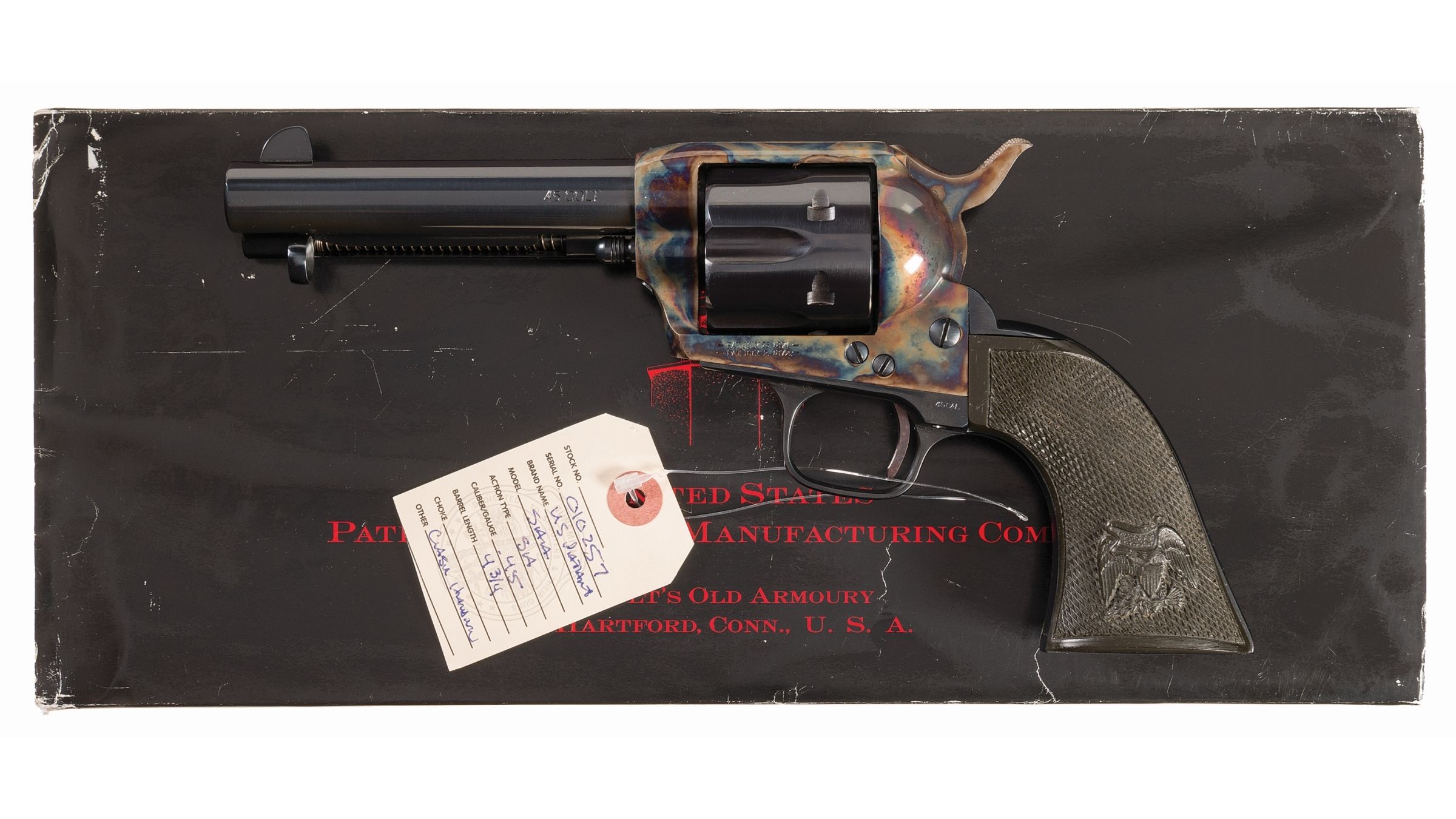 U.S. Firearms Manufacturing Co. SAA Revolver with Box and Letter Rock
