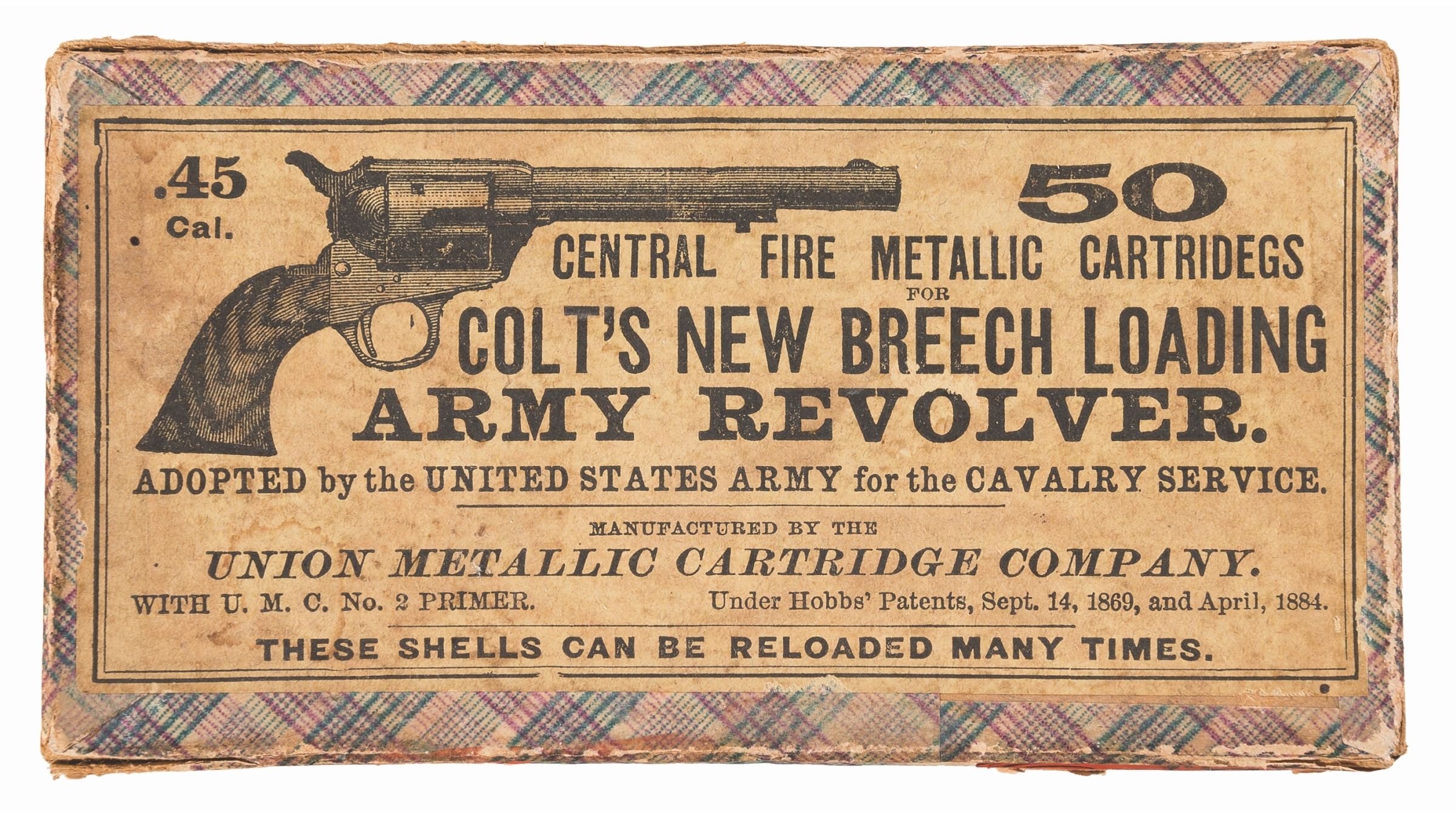 union metallic cartridge company 45 colt cartridge box