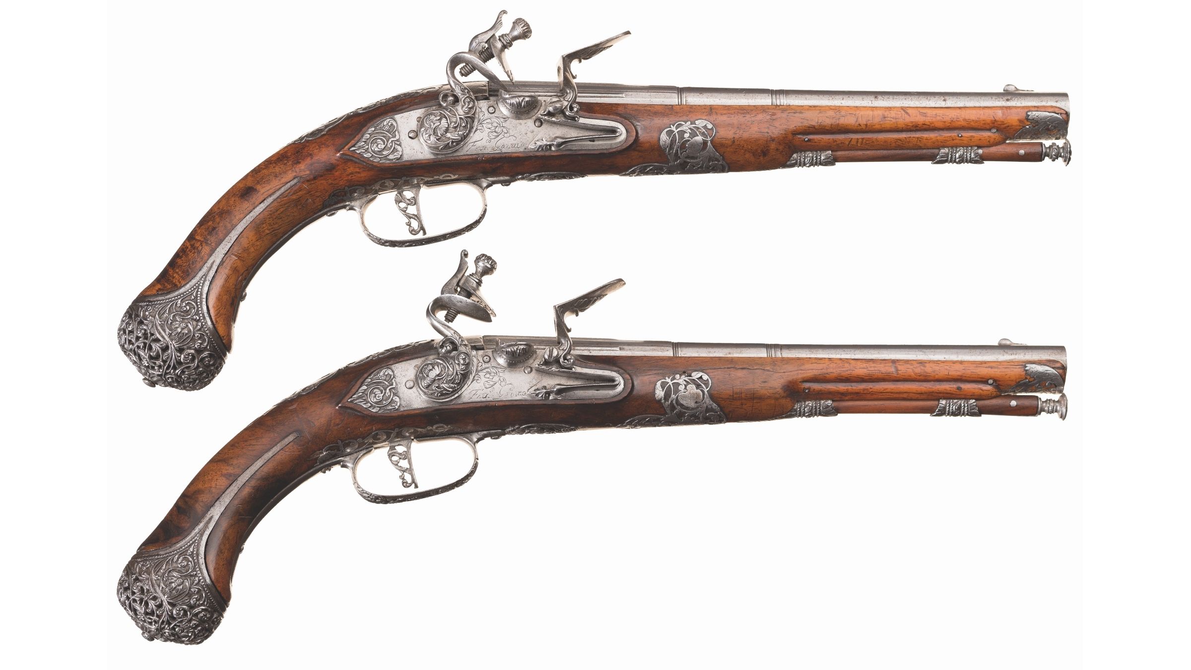 Pair of 17th Century Italian Flintlock Pistols | Rock Island Auction