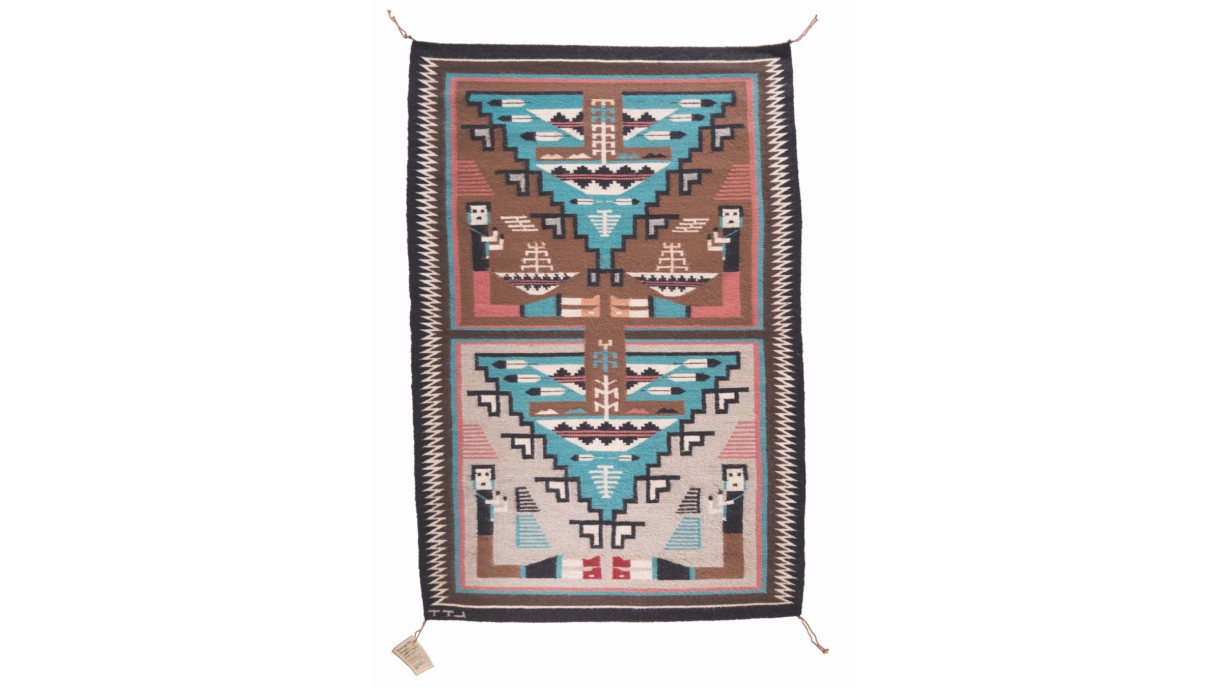 Lillie Taylor Navajo Pictorial Style Woven Rug Rock Island Auction