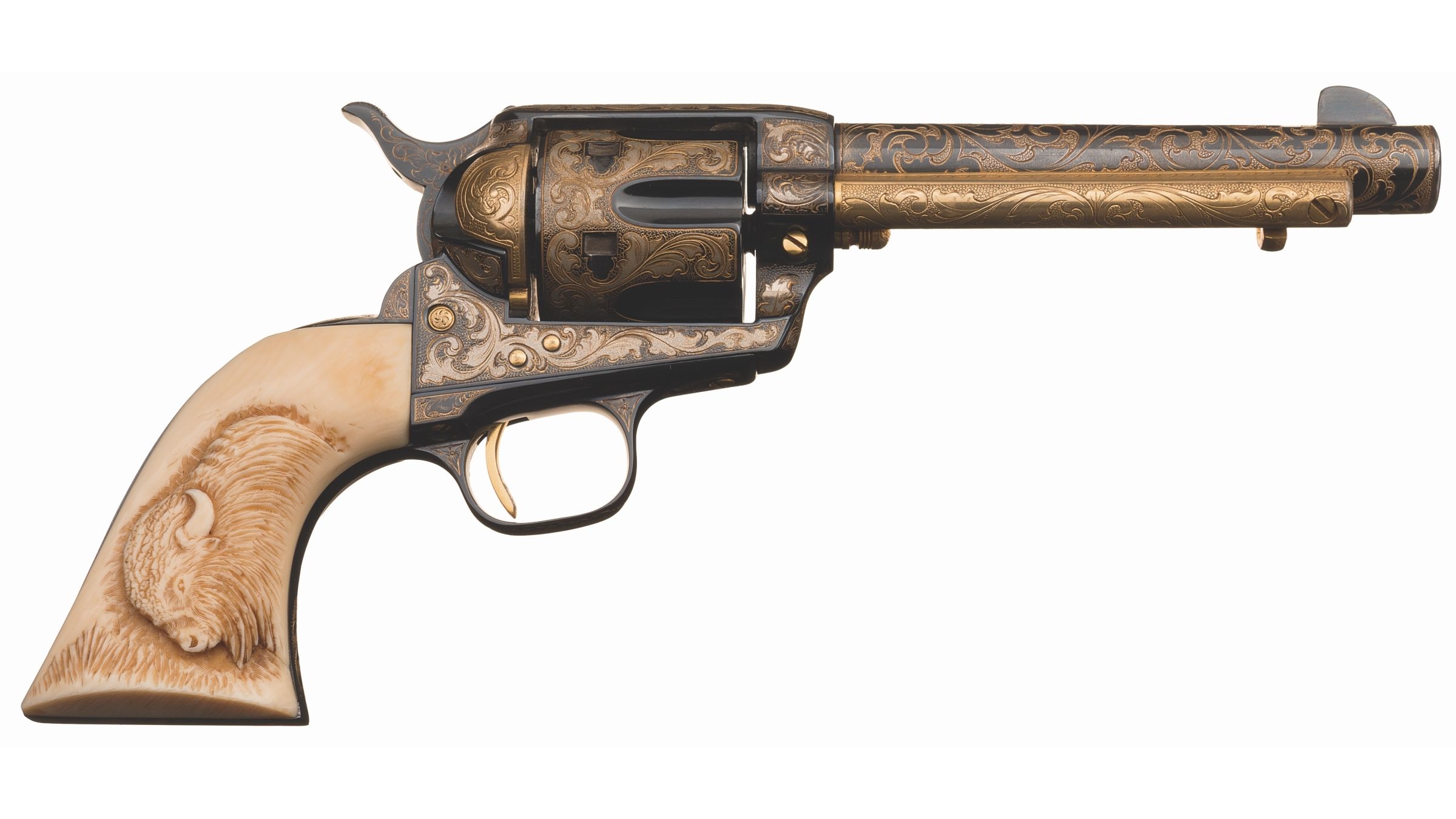 highly-embellished-1st-gen-colt-saa-revolver-with-carved-grip-rock-island-auction