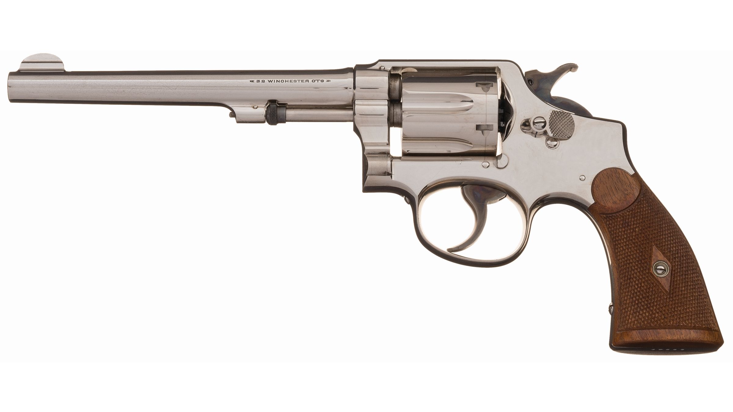Nickel S&W .32-20 HE Model of 1905 Revolver.