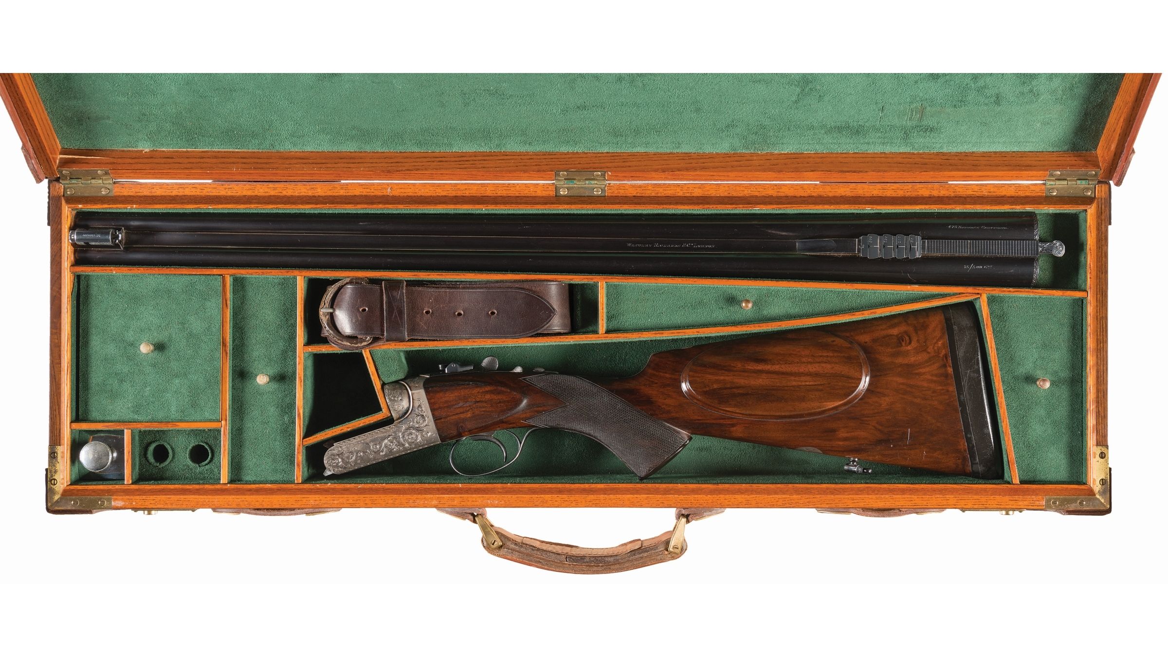 Engraved Rifle Case Engraved 470 Express Westley Richards Side by Side Rifle, Case | Rock ...